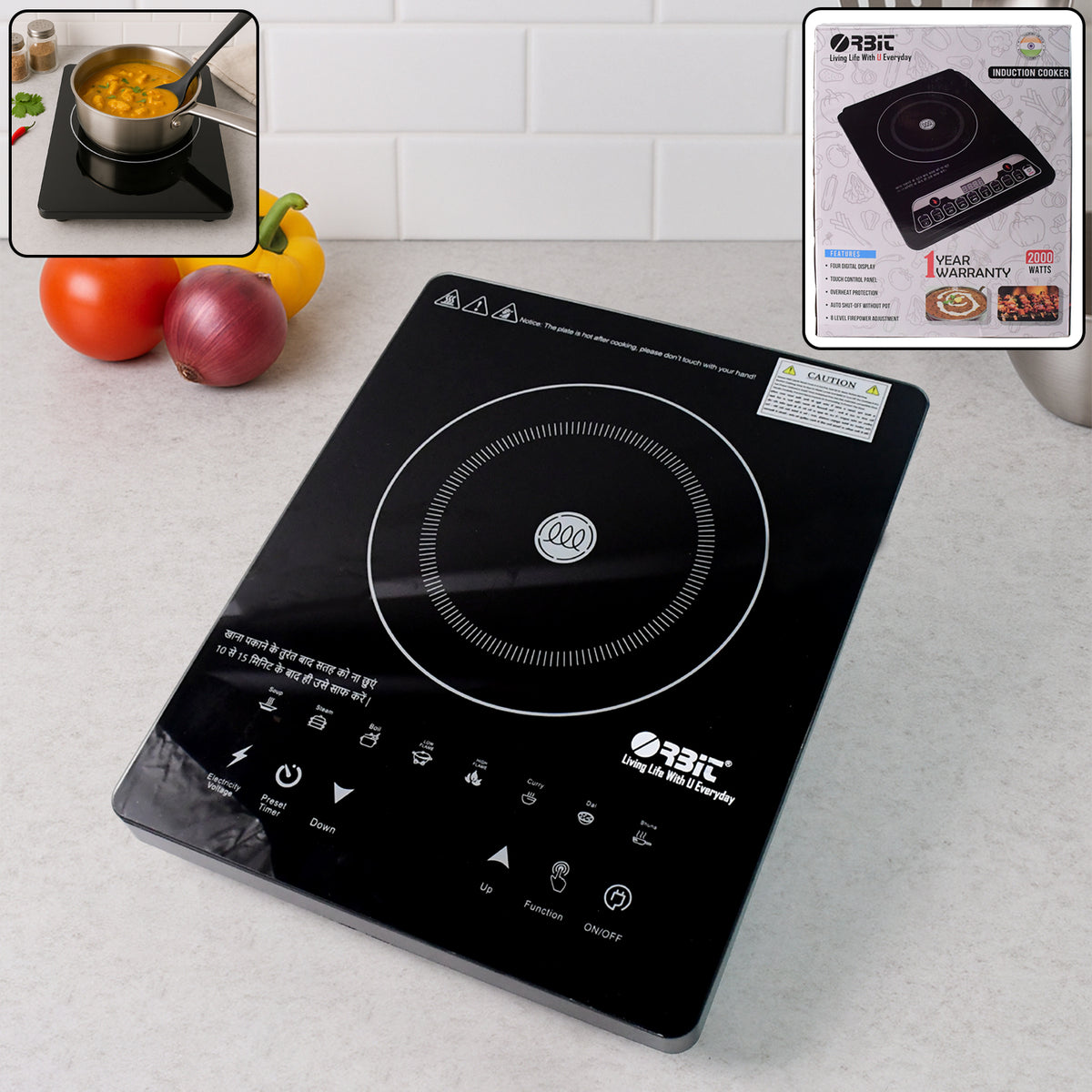 Orbit 2000W Induction Cooker with Touch Control - Fast & Energy Efficient - Happy Price - Image 3