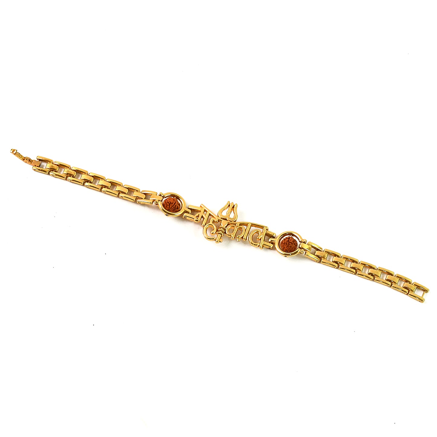 Mahakal Trishul Design Rudraksh Beads Bracelet Rakhi - Happy Price - Image 2