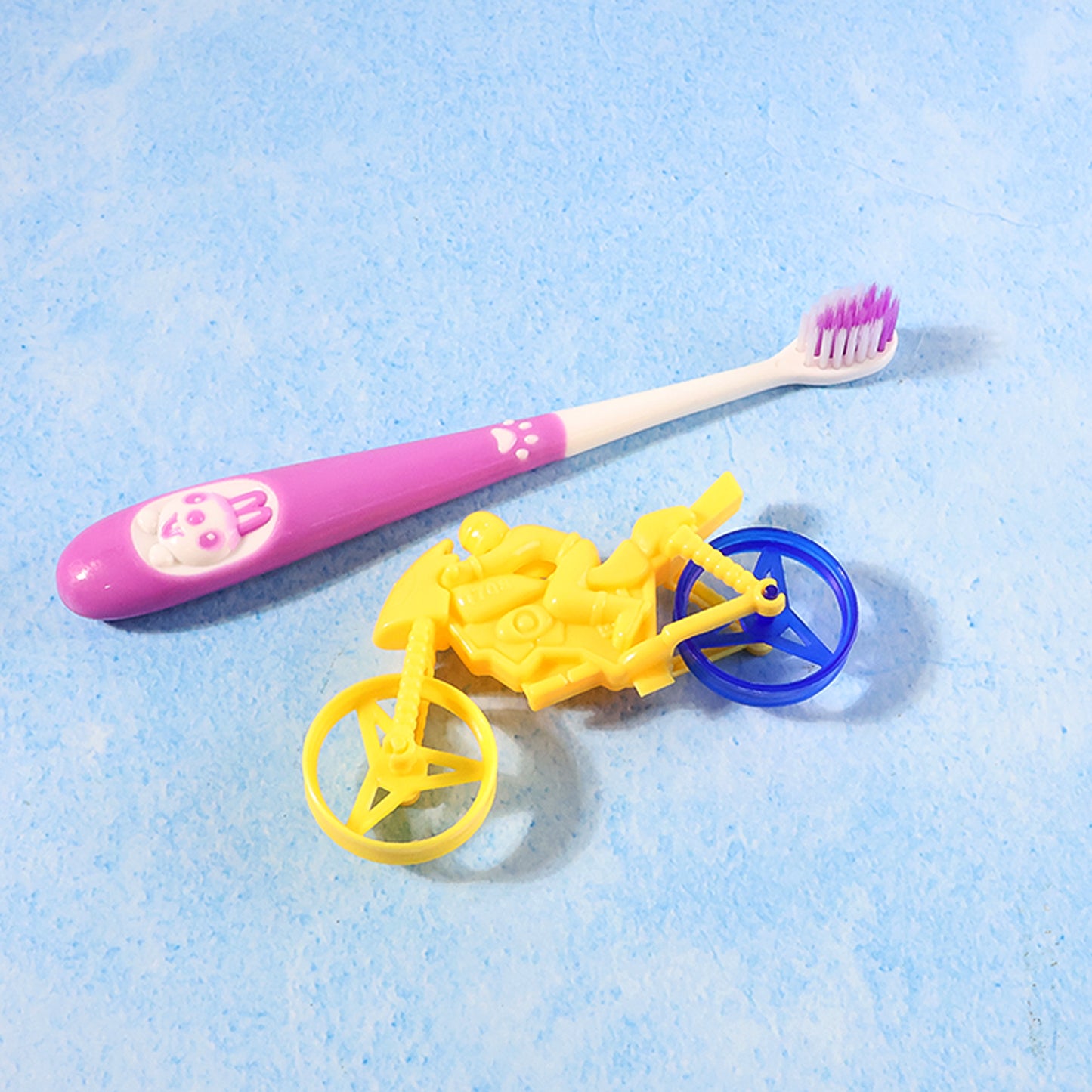 Kids Toothbrush & Motorcycle Toy Set - Fun Oral Care Combo - Happy Price - Image 4