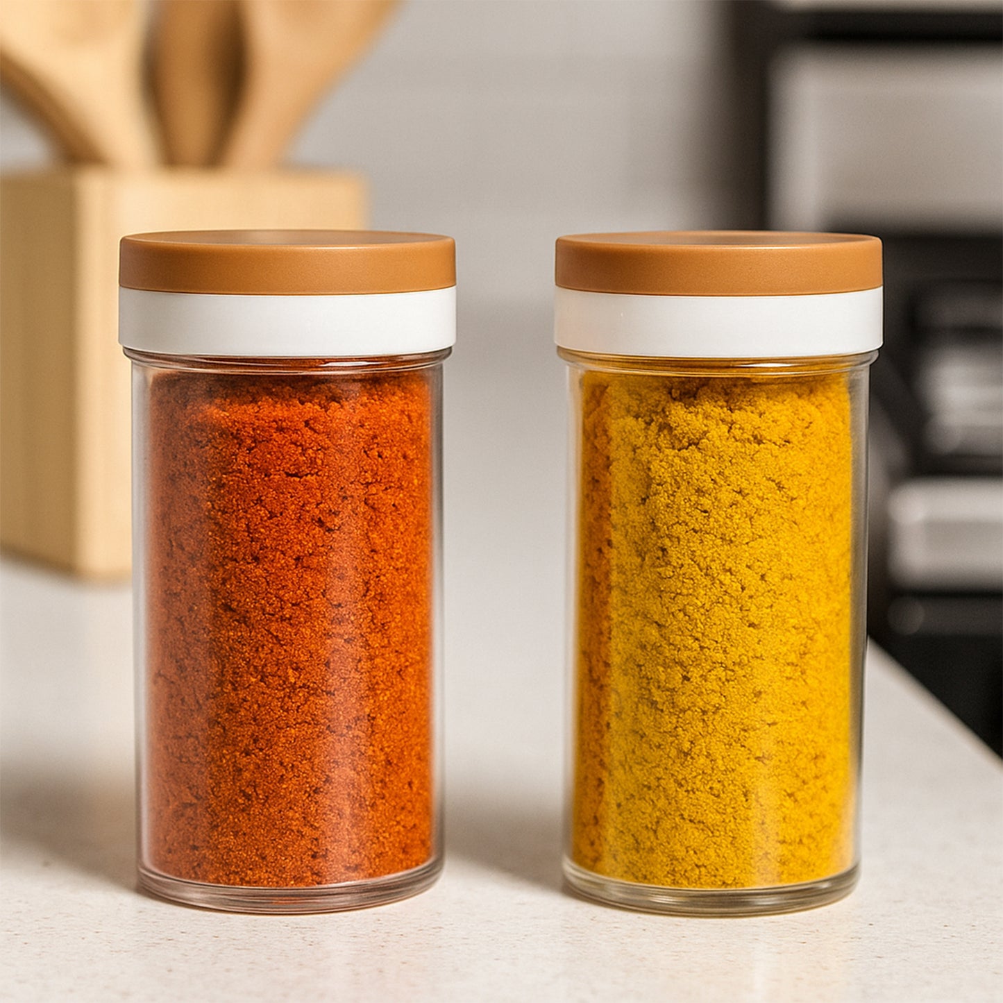 Ganesh 2 Pc Airtight Kitchen Storage Jars with Wooden Finish Lids - Happy Price - Image 5