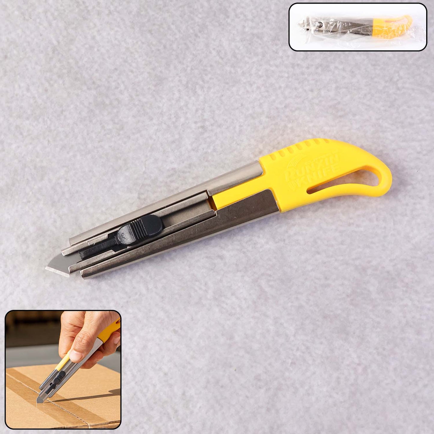 Durable Stainless Steel Utility Knife with 2 Extra Blades - 1 Pc - Happy Price - Image 3