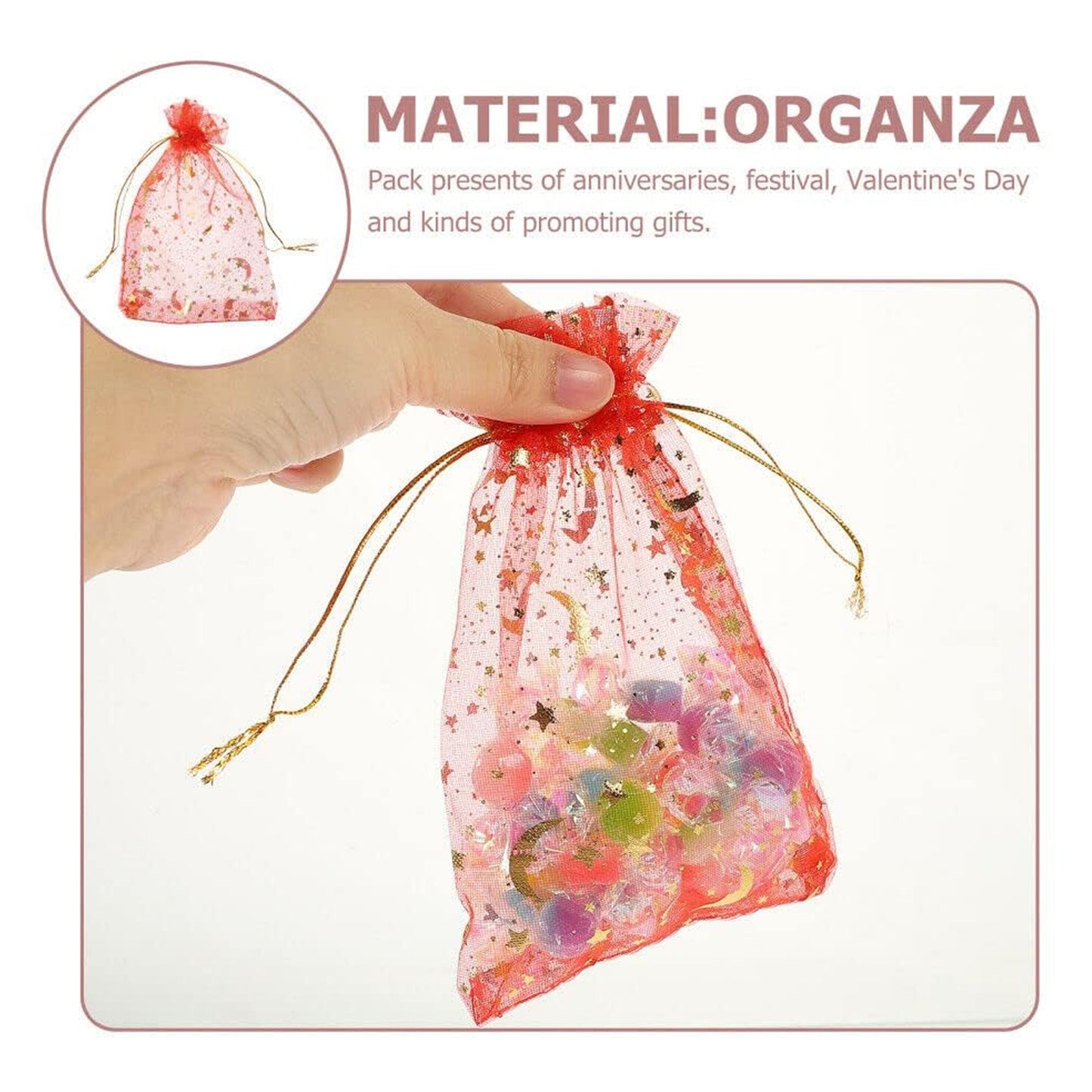 Net Fabric Drawstring Pouch For Dry Fruits Packing Organza Shagun Potli Baba Wedding Party Favor Gift Bags - Happy Price - Image 5