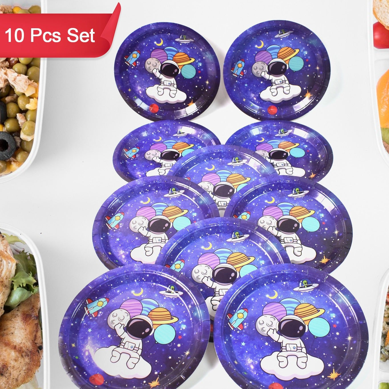 Round Plates Disposable Paper Plates Happy Birthday Gift (10 Pcs Set Mix Design) - Happy Price - Image 1