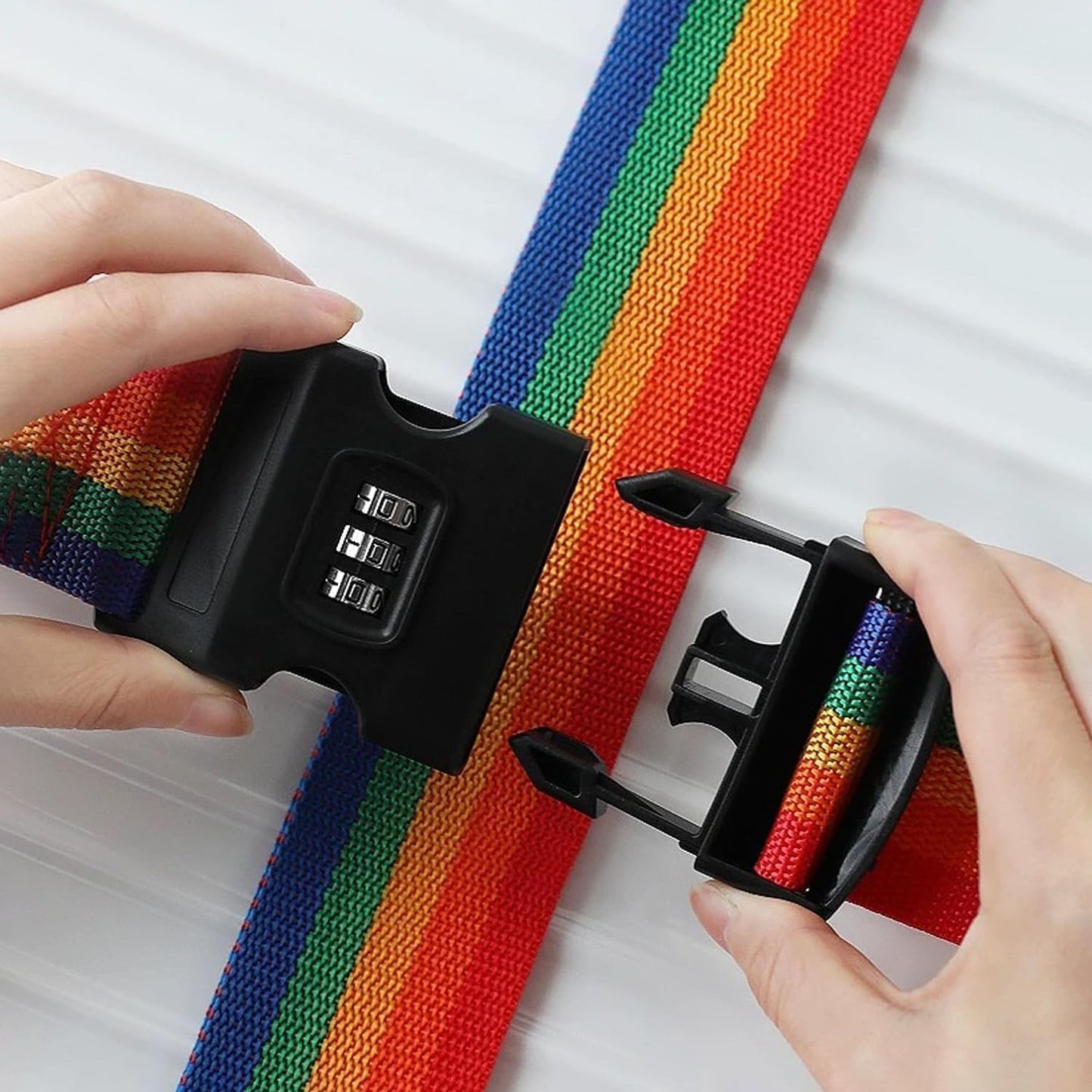 Rainbow Luggage Strap with 3-Digit Combination Lock - 1 Pc - Happy Price - Image 5