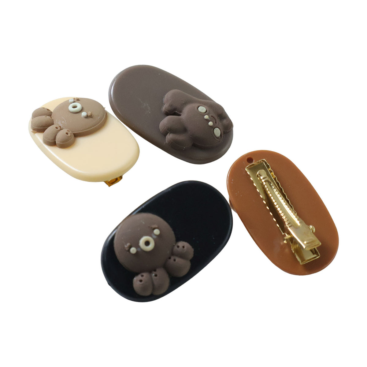 Cute Cartoon Bear Hair Clips for Girls - 4 Pc Set - Happy Price - Image 4