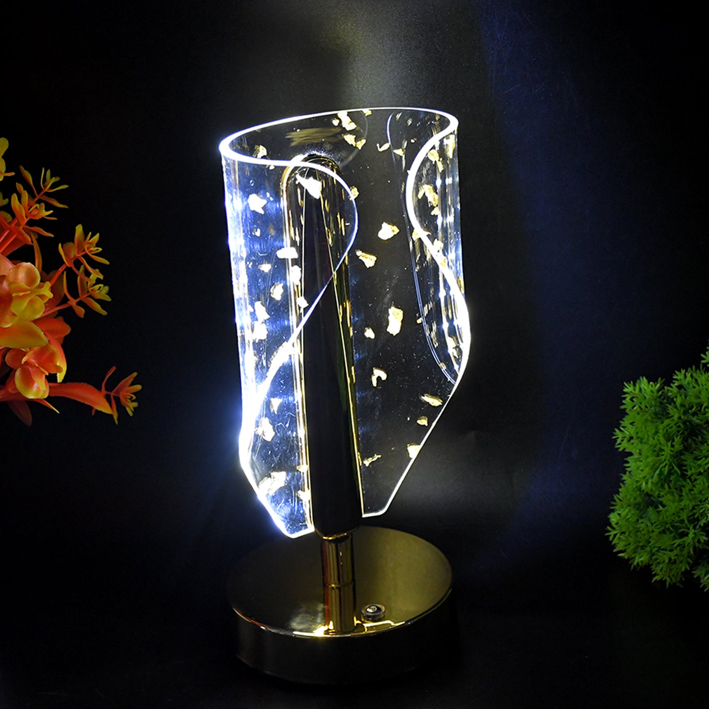 Crystal Table Lamp with Golden Leaf Design & USB Charging (1 Pc) - Happy Price - Image 5