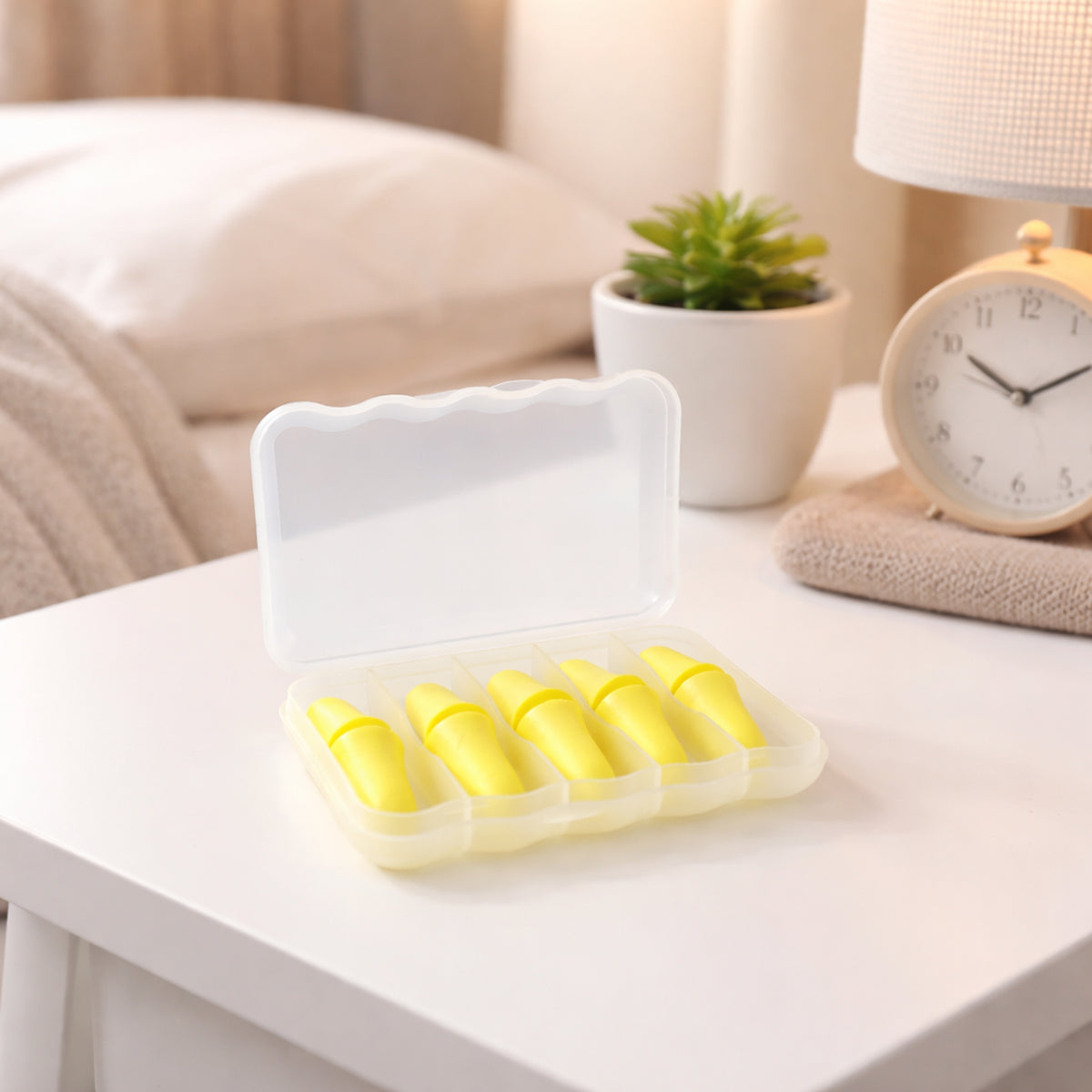 5 Pair Soft Foam Ear Plugs with Case - Noise Reduction for Sleep & Study - Happy Price - Image 2