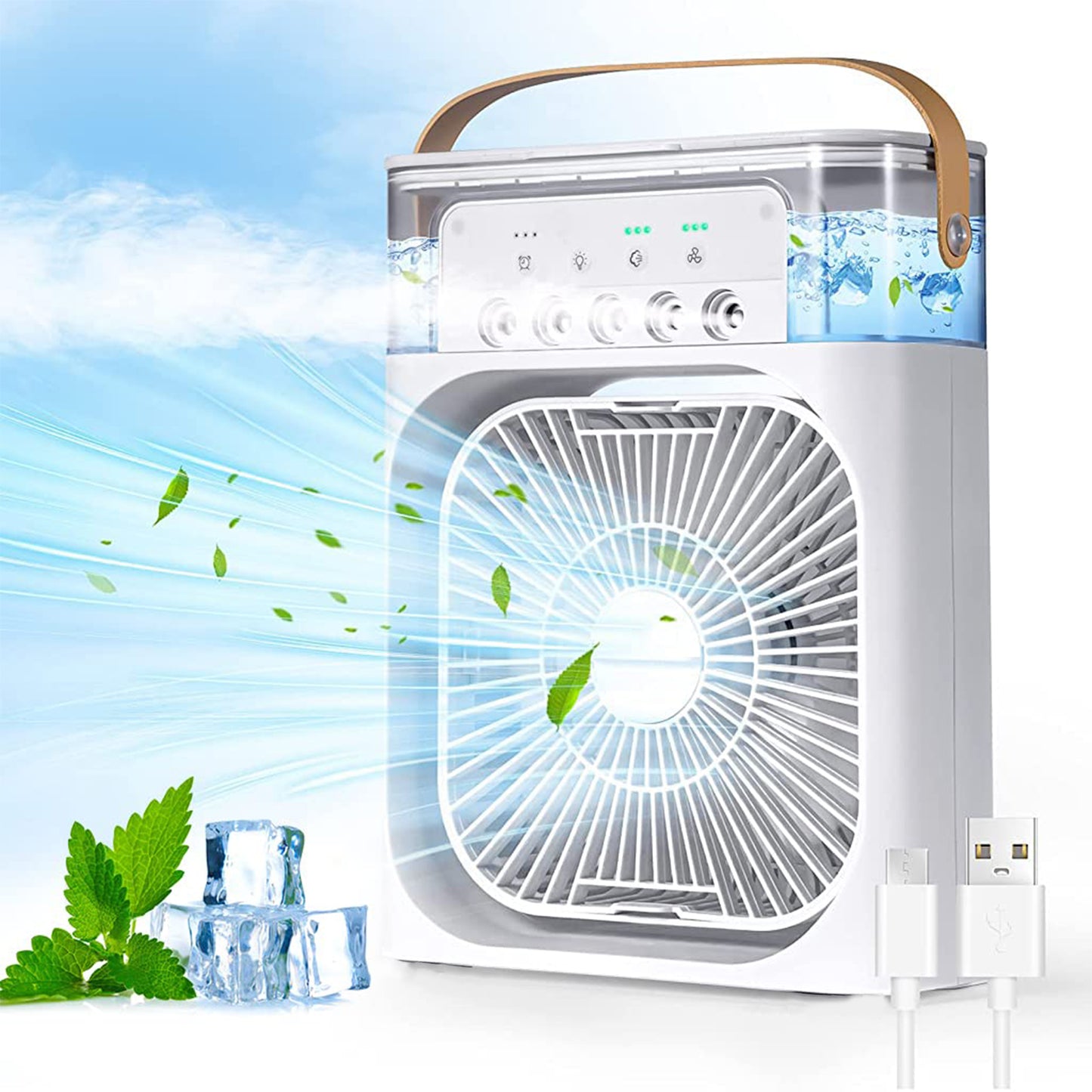 Portable Air Conditioner Fan 7 Color Changing Light (Big 1 Pc) - Happy Price - Image 2