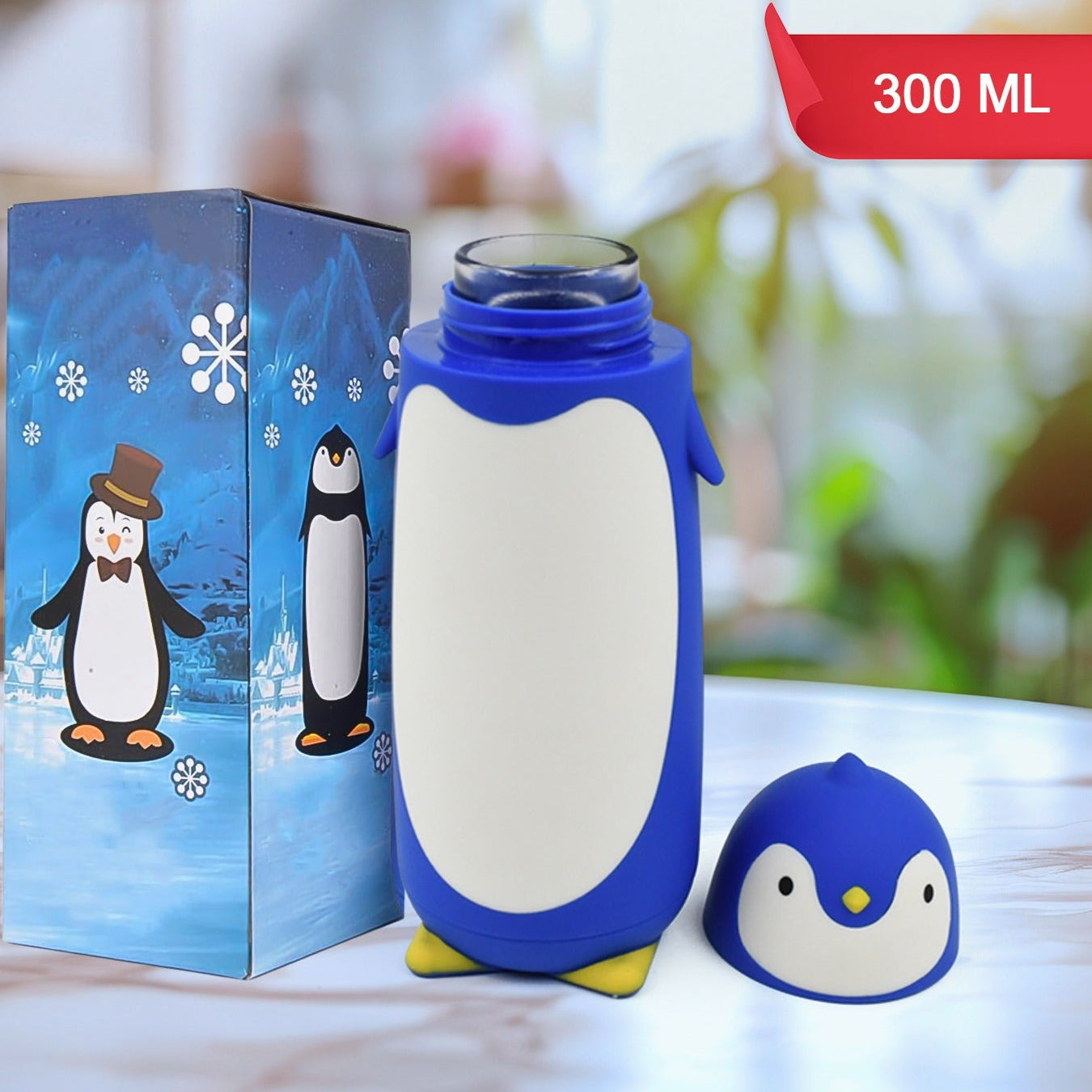 Penguin Water Bottle Penguin Cartoon Water Bottle Funny Travel Mug Insulated Inner Glass Vacuum Water Bottle - Happy Price - Image 1