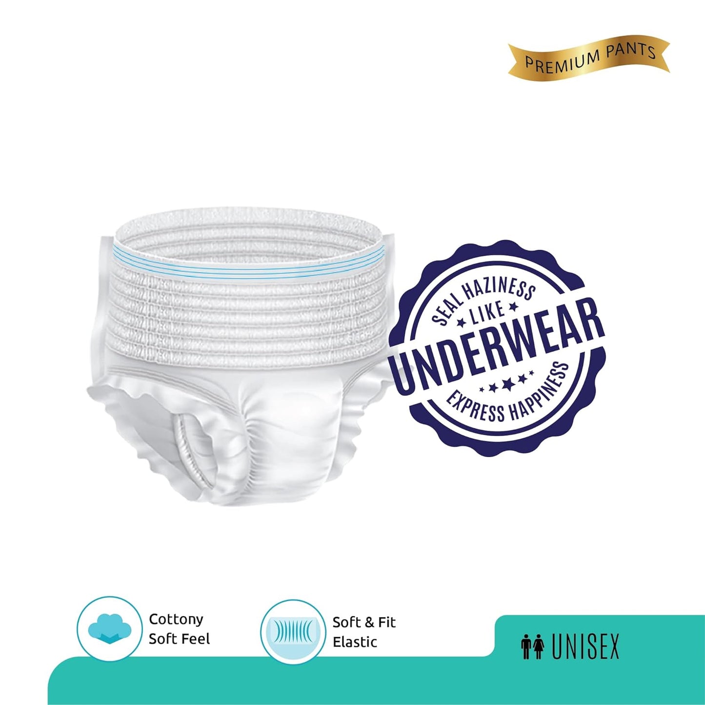Extra Large - Xxl Senior Care Adult Pull Up Diaper Pants(Waist Size (120-170 Cm 47 -67 Inch) (104 Pcs) Adult Diapers - Xl - Xxl (10 Pieces) - Happy Price - Image 2