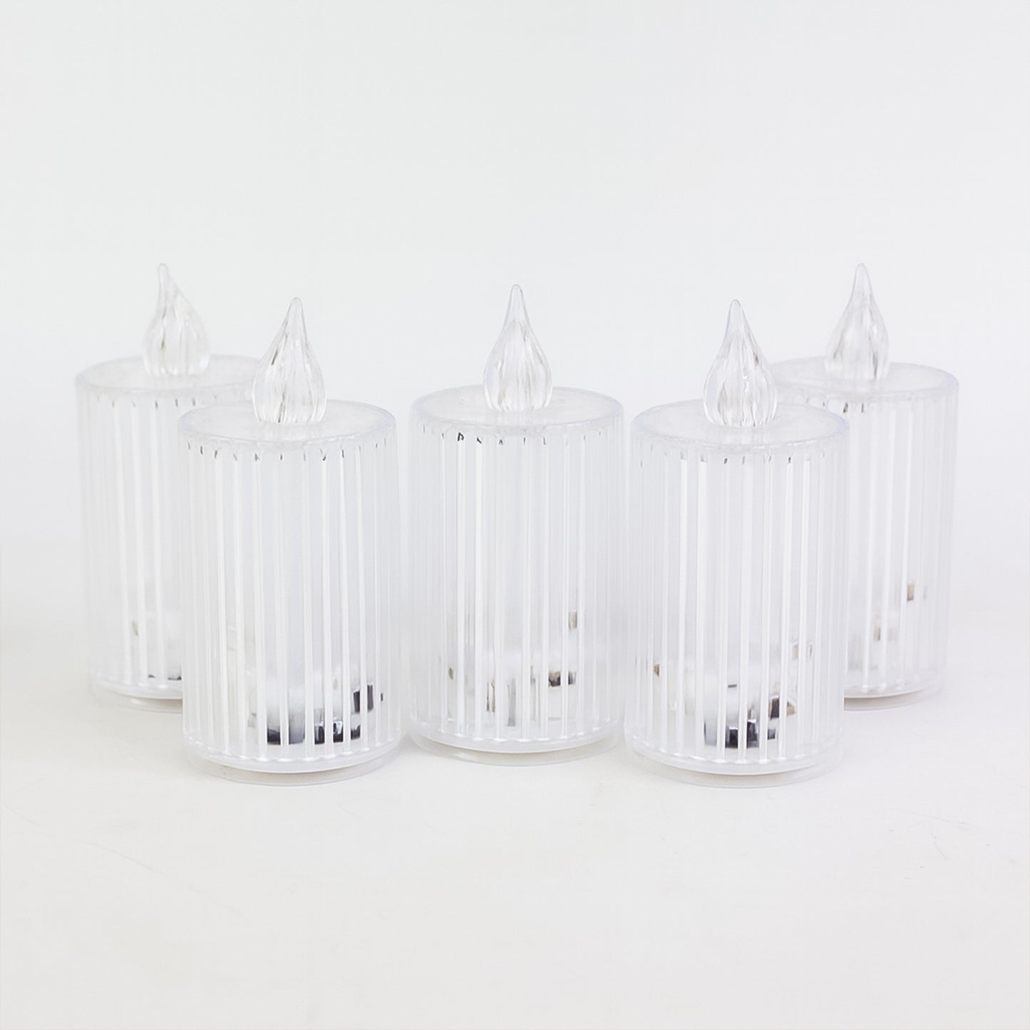 Set of 5 Crystal Effect LED Flameless Candles with Warm Flickering Light - Happy Price - Image 2