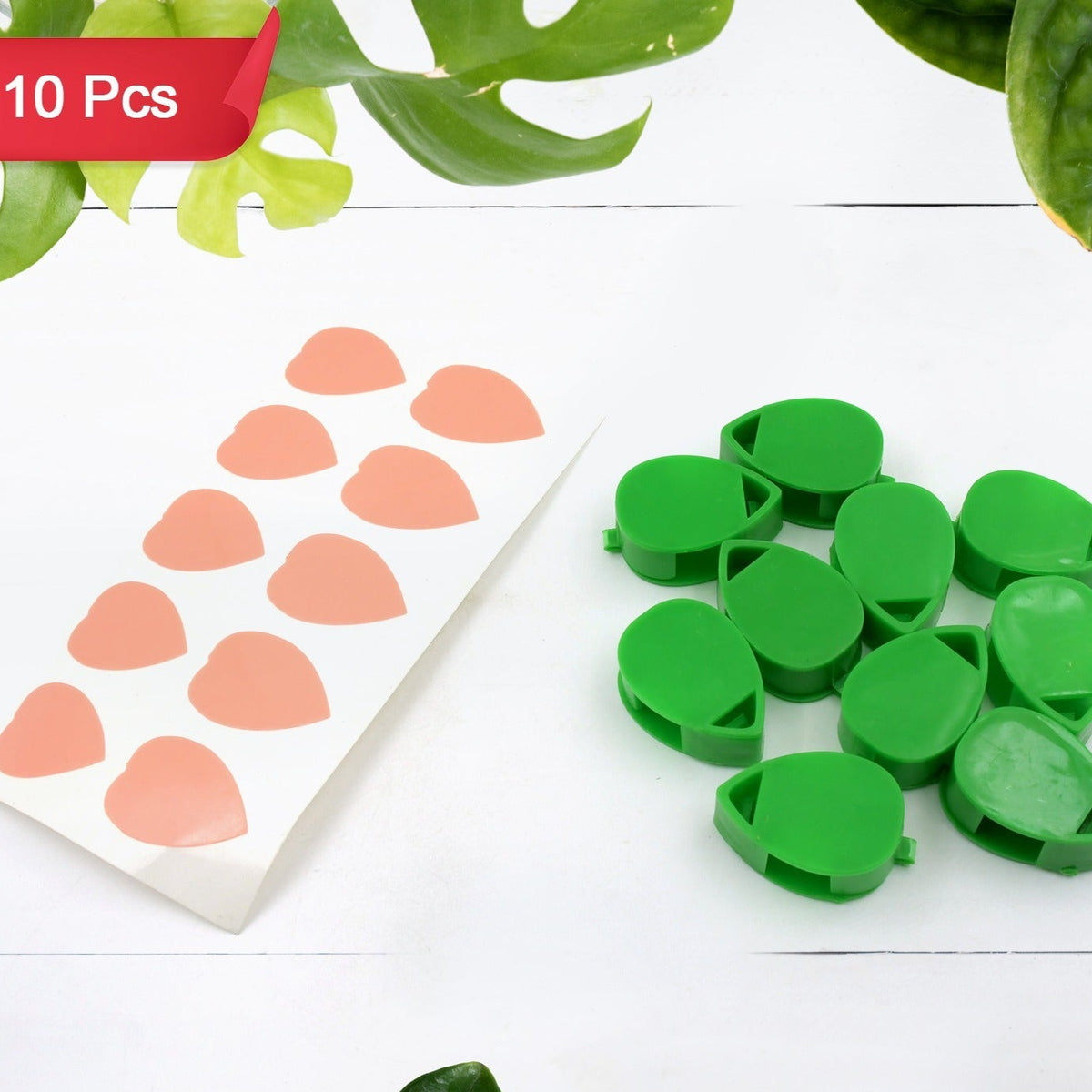Plant Climbing Wall Fixture Clip Self-adhesive Hook Vines Traction Invisible Stand Green Plant Clip Garden Wall Clip Plant Support Binding Clip Plants For Indoor Outdoor Decoration (10 Pcs Set) - Happy Price - Image 1