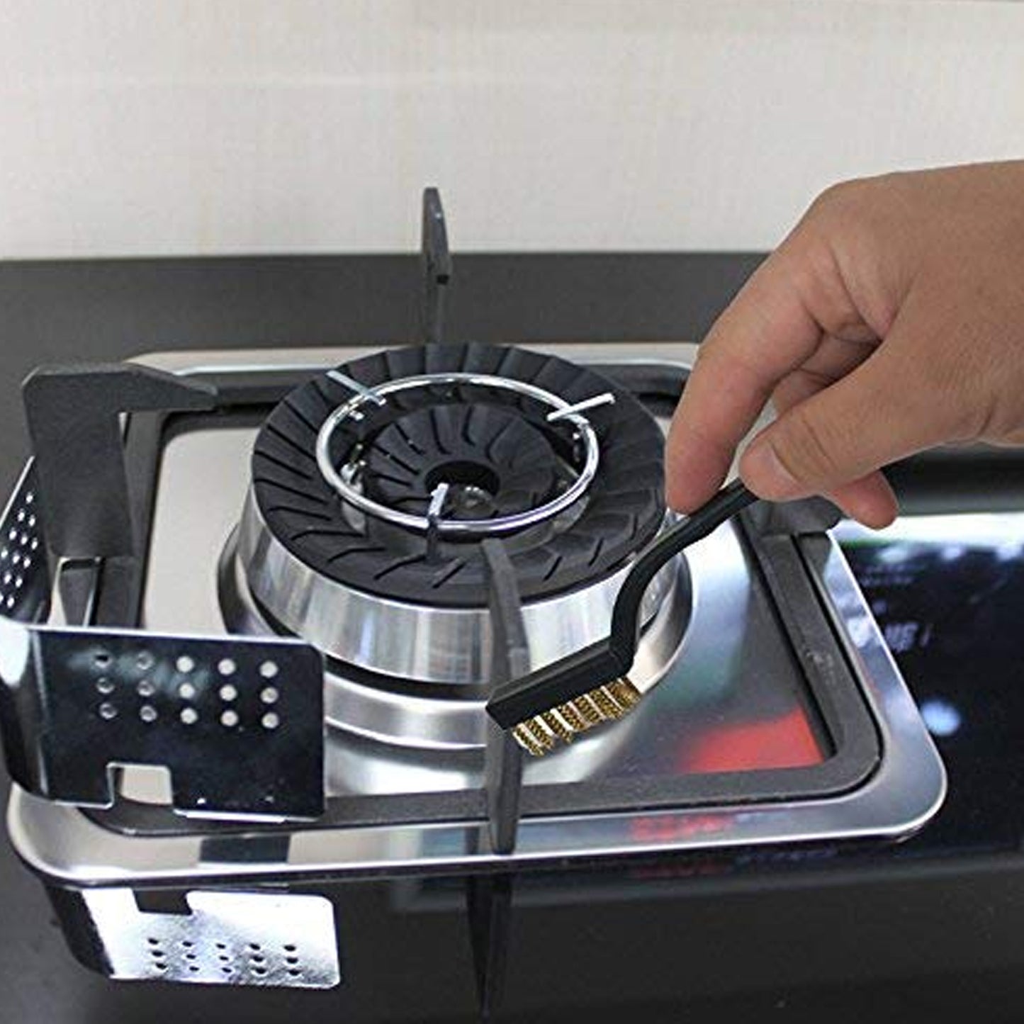 3pc Mini Wire Brush Set Brass Nylon Stainless Steel Bristles Household Cleaning Brush For Gas Stove Smoke Machine Tool Burner Tiles Tap Rust Removal Welding Slag Dirt Paint Scrubbing (3 Pcs Set) - Happy Price - Image 2