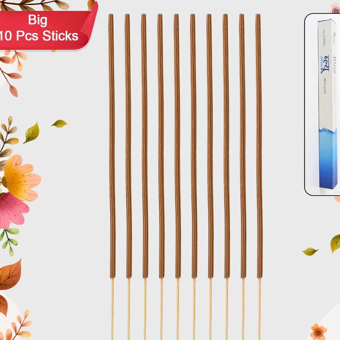 Big Blue Ocean Premium Incense Sticks Agarbatti (10 Pcs Sticks 40 Cm Stand Not Included) - Happy Price - Image 1