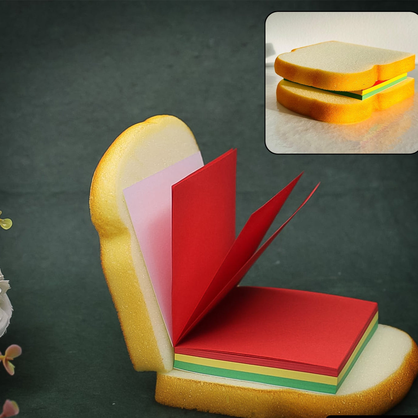 Sandwich Shaped Notepad Sticky Notes Memo Pads Unique Mini Notes (Multicolor) - Happy Price - Image 1