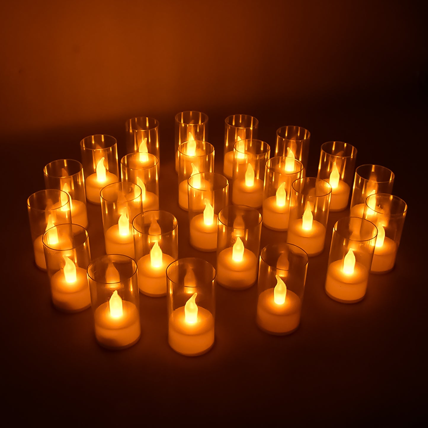 Set of 24 LED Flameless Candles with Clear Covers - Battery Operated Flickering Lights - Happy Price - Image 3