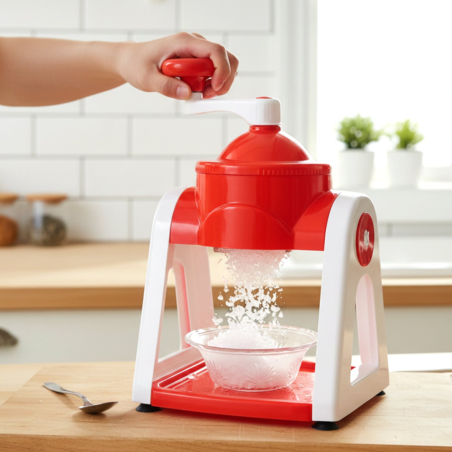 Manual Gola Maker - Red, Portable Ice Slush Machine - Great Price - Image 5