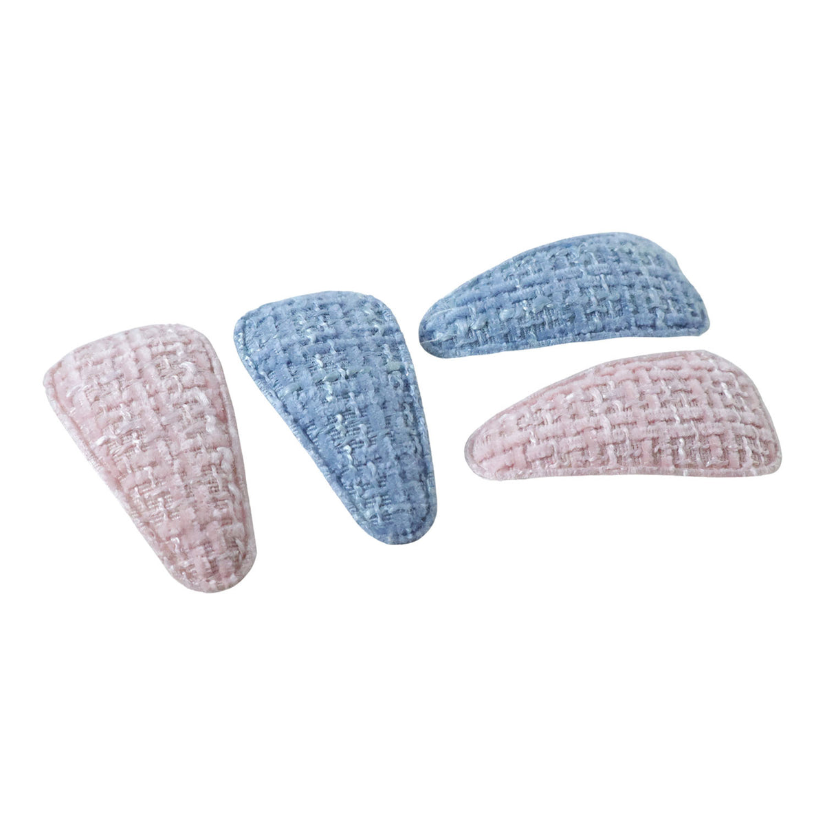 Textured Fabric Snap Hair Clips Set - 4 Pieces for Women & Girls - Happy Price - Image 4
