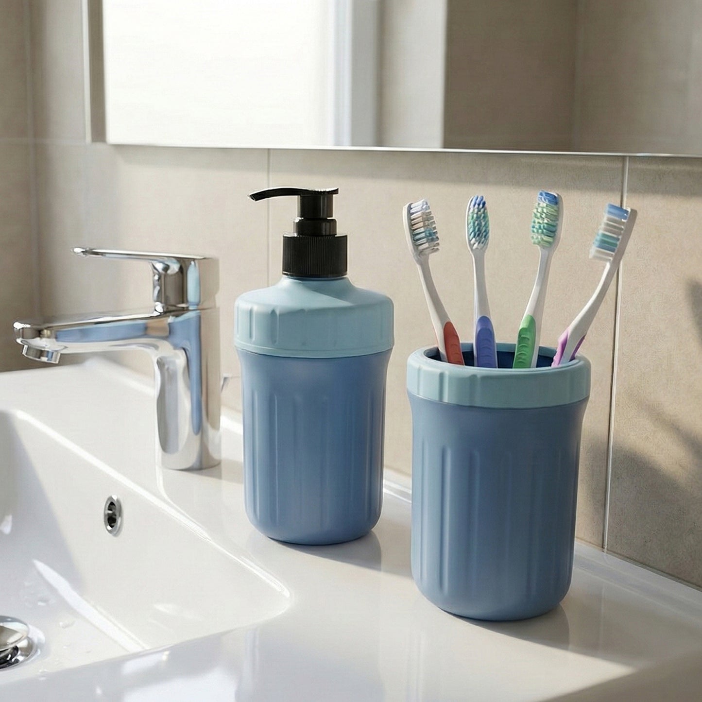 Multipurpose Soap Dispenser and Holder Set for Kitchen & Bathroom (1 Set) - Happy Price - Image 4