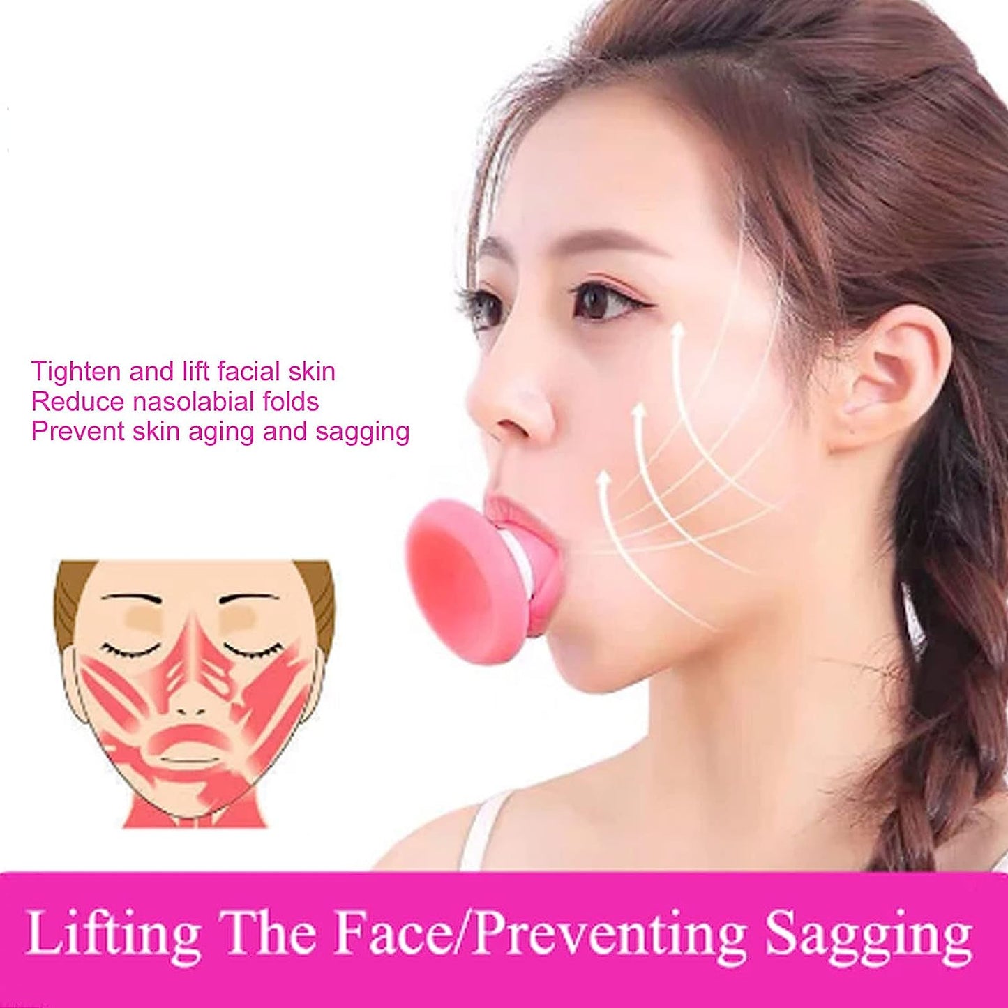 Silicone Facial Jaw Exerciser Breathing Type Face Slimmer Breathing Type Face Slimmer Face Lift Inhaling Exhaling Tool Look Younger And Healthier - Helps Reduce Stress And Cravings - Happy Price - Image 3