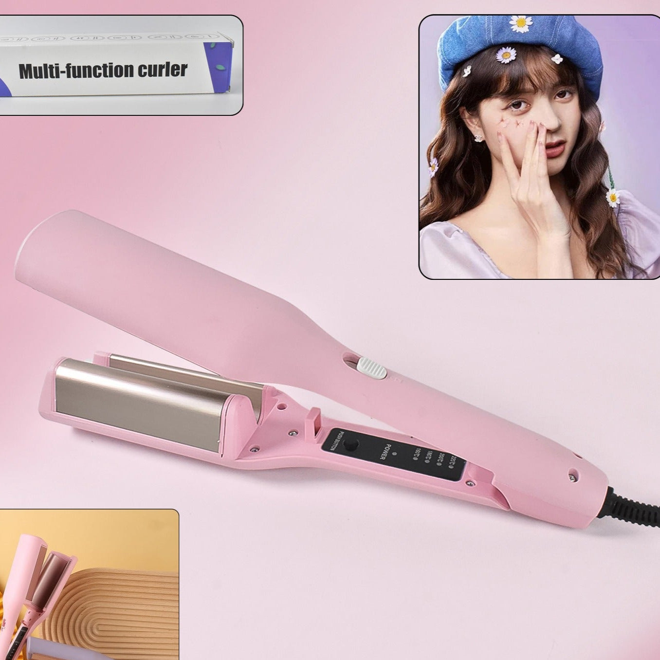 Multi Function Curler Wave Iron Curling Iron With Adjustable Temperature (1 Pc) - Happy Price - Image 1