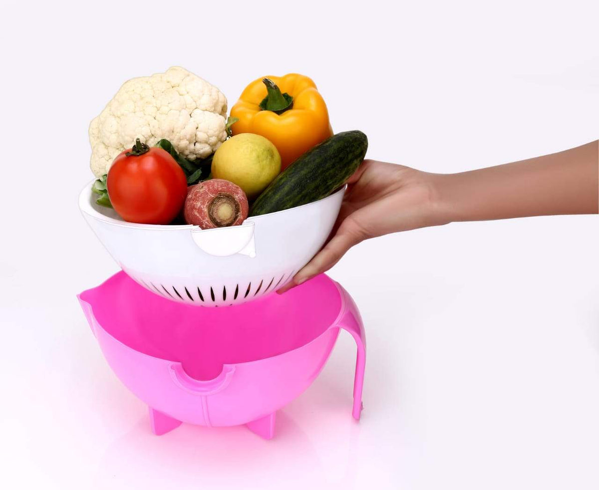 Multifunctional Vegetable Fruits Cutter Shredder With Rotating Drain Basket - Happy Price - Image 4