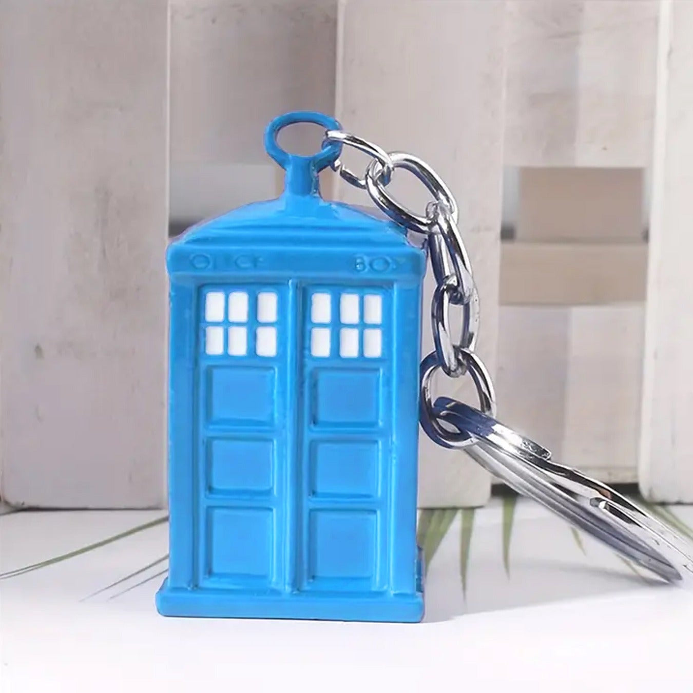 Police Booth Box Shape 3 D Metal Keychain (1 Pc) - Happy Price - Image 1