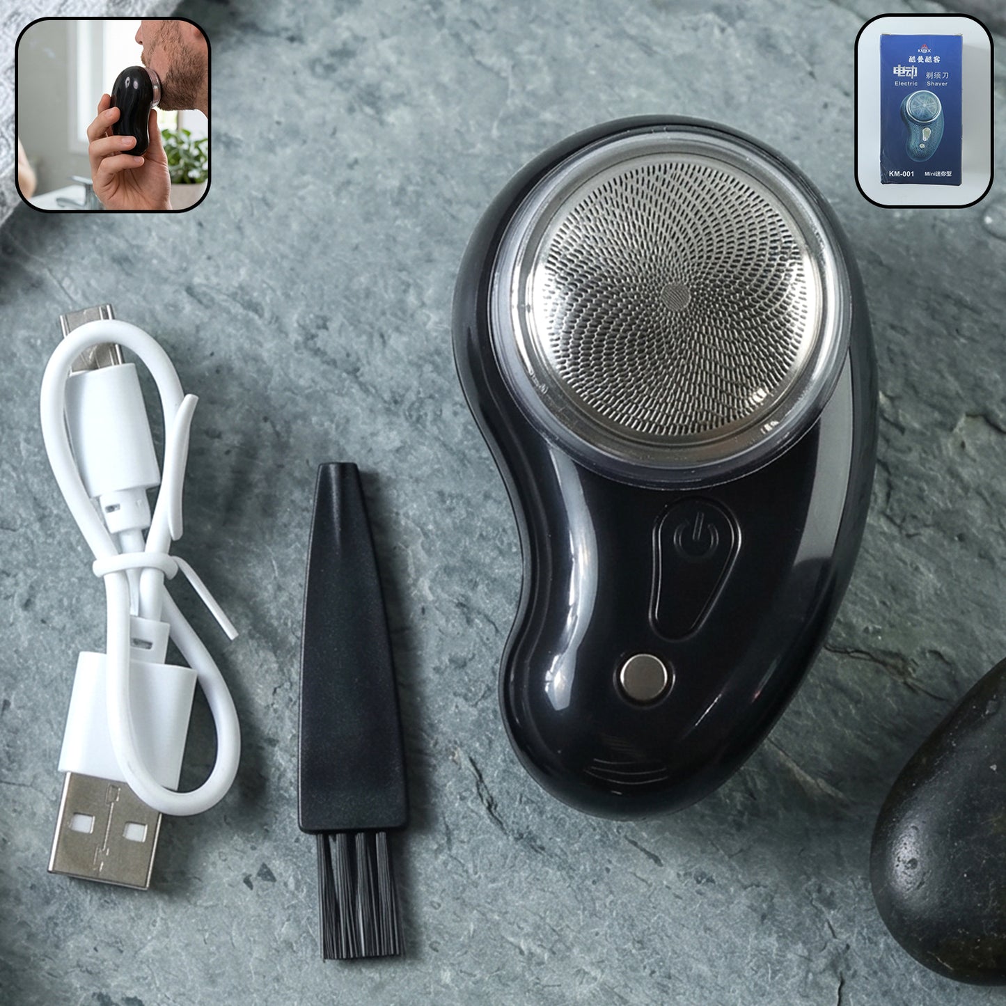 Compact USB Rechargeable Mini Shaver for Men - Portable Beard Trimmer, 1 Set - Great Price - Image 2
