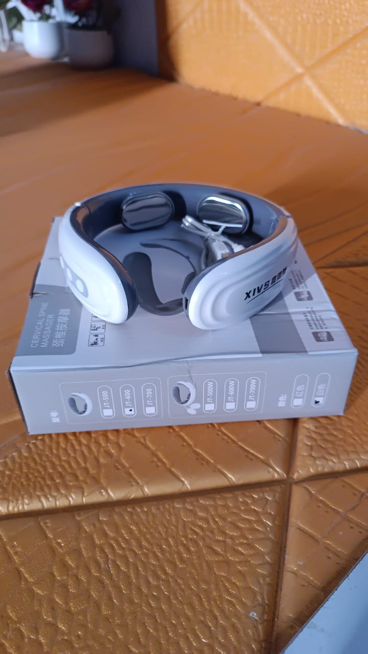 2 Heads Smart Electric Neck And Back Pulse Massager (1 Pc Mix Design) - Happy Price - Image 6