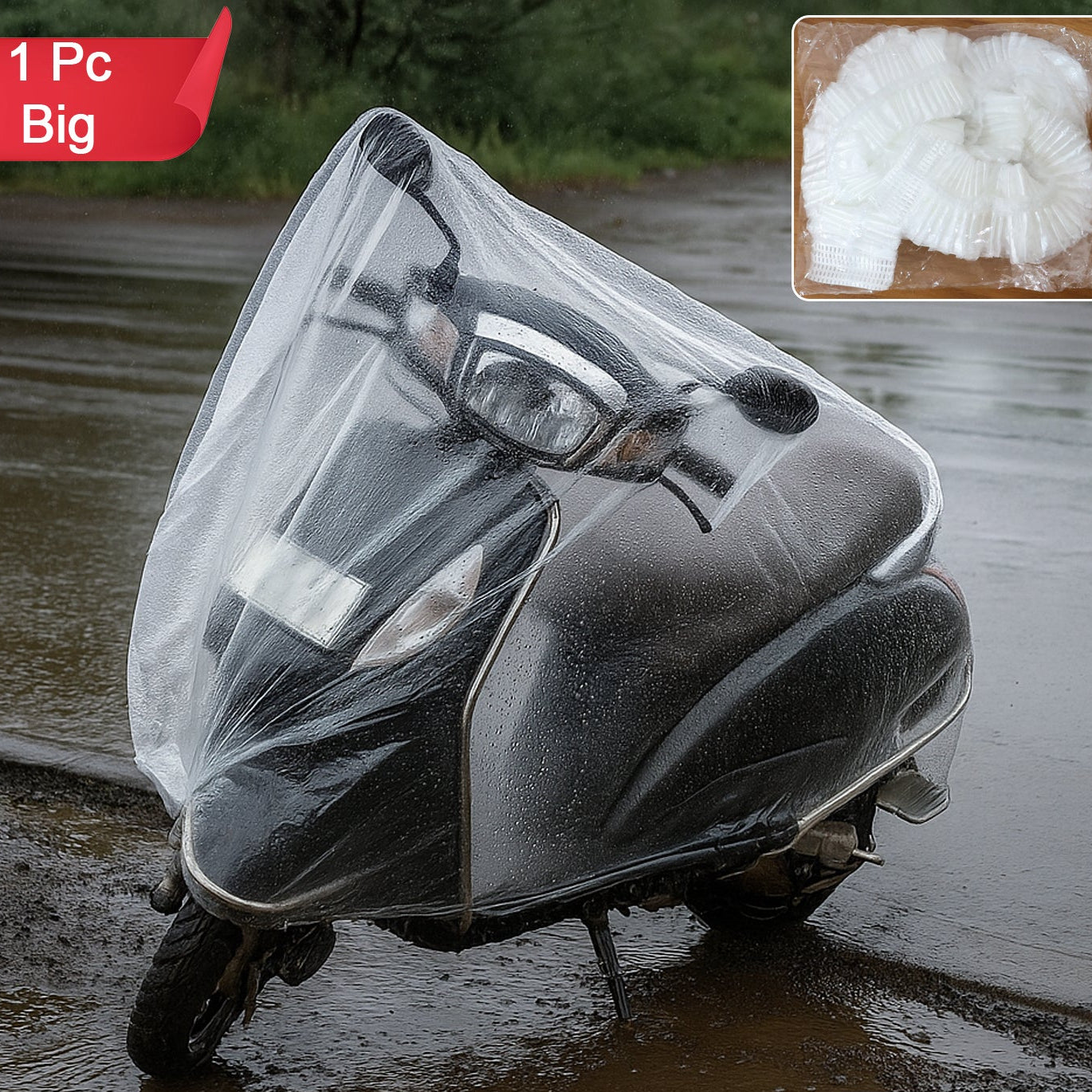 Big Disposable Scooter Cover (1 Pc) - Waterproof & Dustproof Plastic for Activa - Happy Price - Image 1