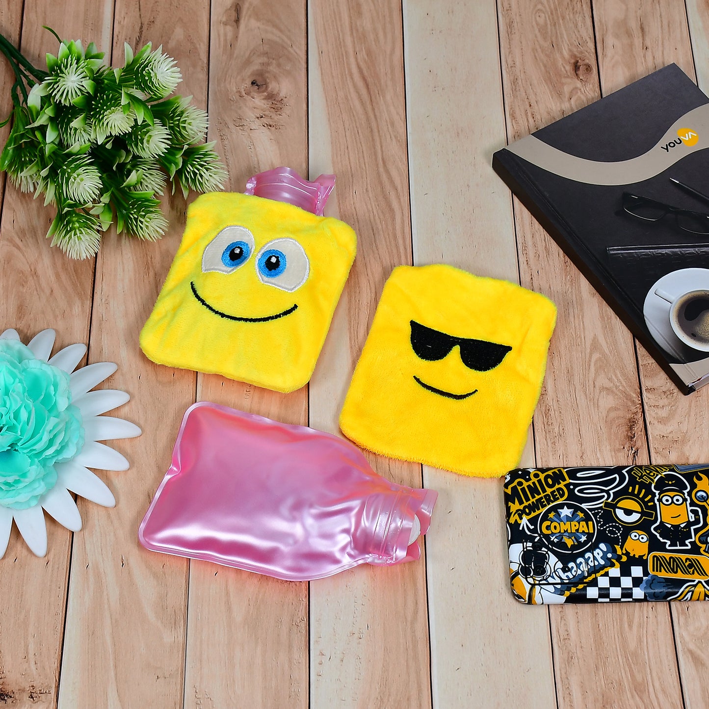 1pc Mix Emoji Designs Small Hot Water Bag With Cover For Pain Relief Neck Shoulder Pain And Hand Feet Warmer Menstrual Cramps. - Happy Price - Image 3