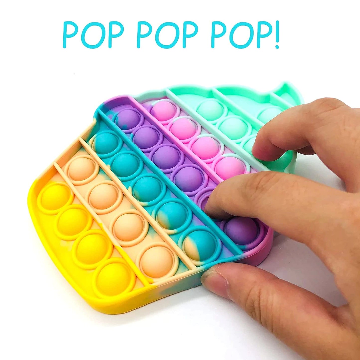 Ice Cream Softy- Fidget Popping Sounds Toy Bpa Free Silicone Push Bubbles Toy For Autism Stress Reliever Sensory Toy Pop It Toy - Happy Price - Image 7