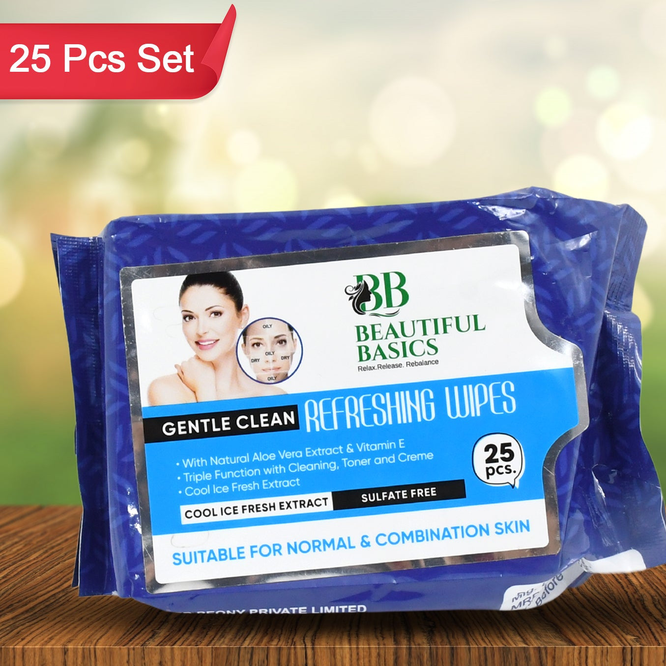 Refreshing Wet Wipes For Face Facial Cleansing Refreshing Skin Hydration Soothing For Skin Ph Balance Alcohol Free Nourishing With Fruit Extract 25 Wipes - Happy Price - Image 1