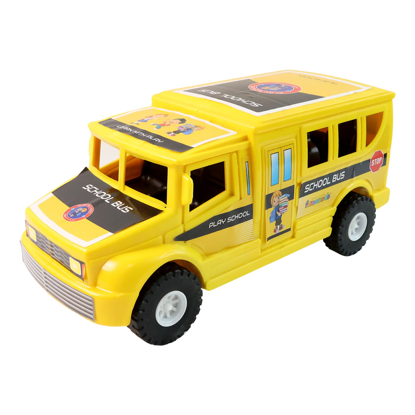 Friction-Powered School Bus Toy - Push & Go Vehicle (1 Pc) - Happy Price - Image 2