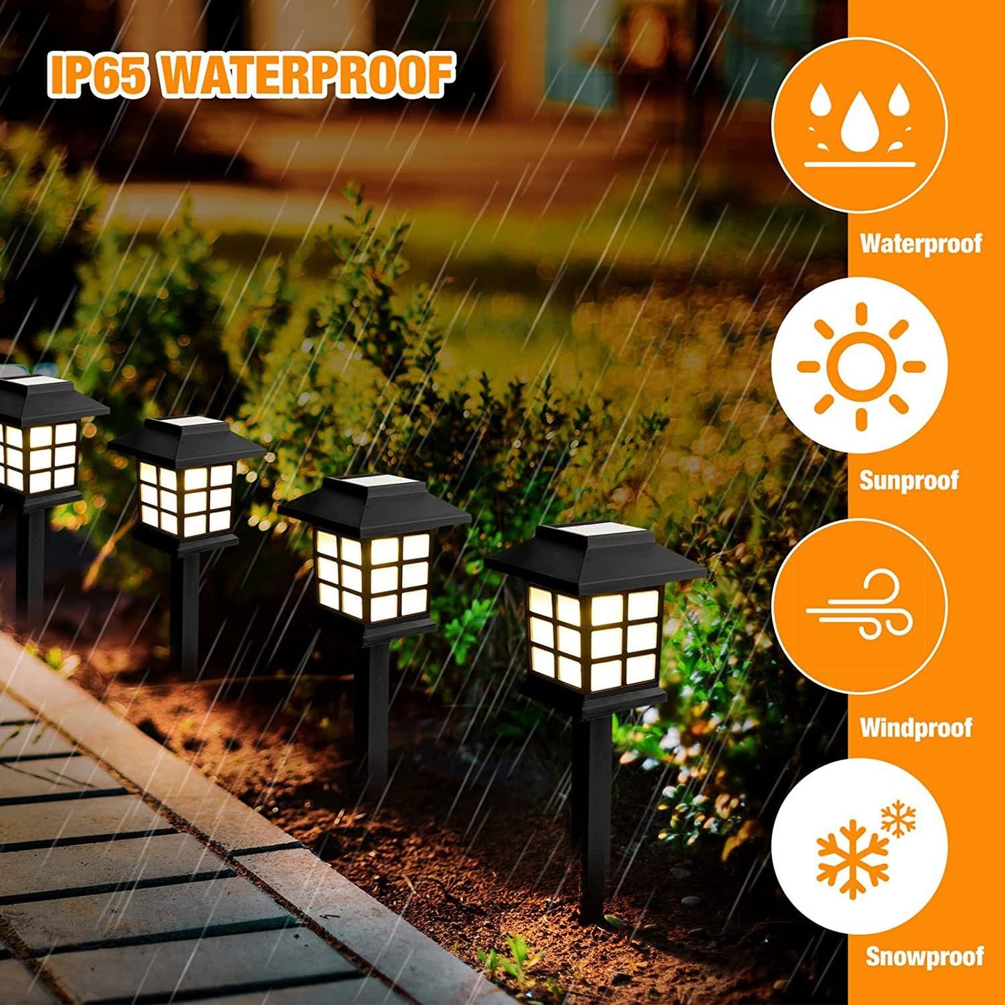Solar Garden Lights Outdoor Solar Landscape Lights Waterproof Outdoor Solar Lights Walkway For Patio Lawn Yard And Landscape (Pack Of 2) - Happy Price - Image 3