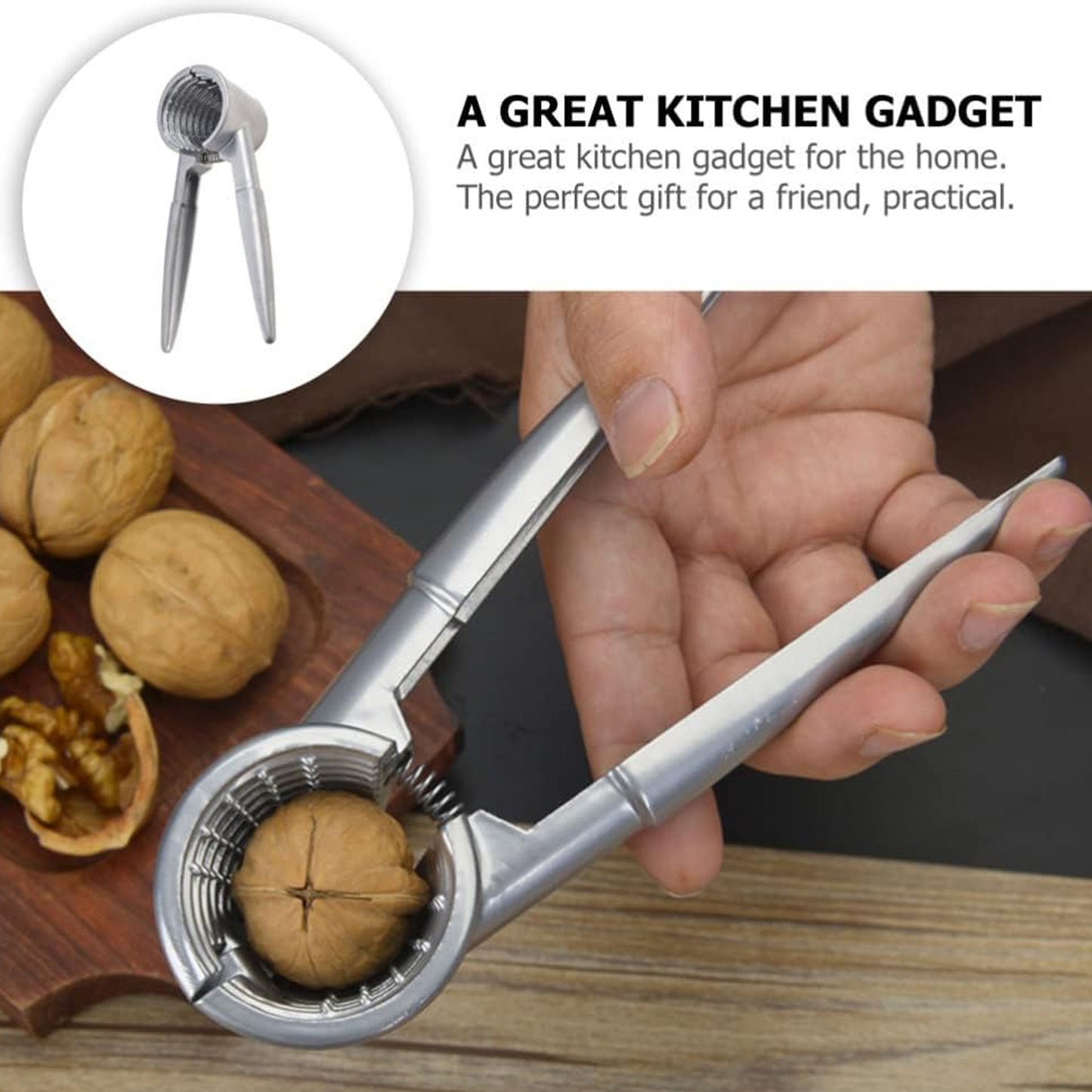 Walnut Cracker Luxury Die Cast Stainless Alloy Nut Cutter Walnut Clamp Plier Portable Smart Walnut Akhrot Pincers Bottle Opener For Pecans Almonds Brazil Nuts - Happy Price - Image 7