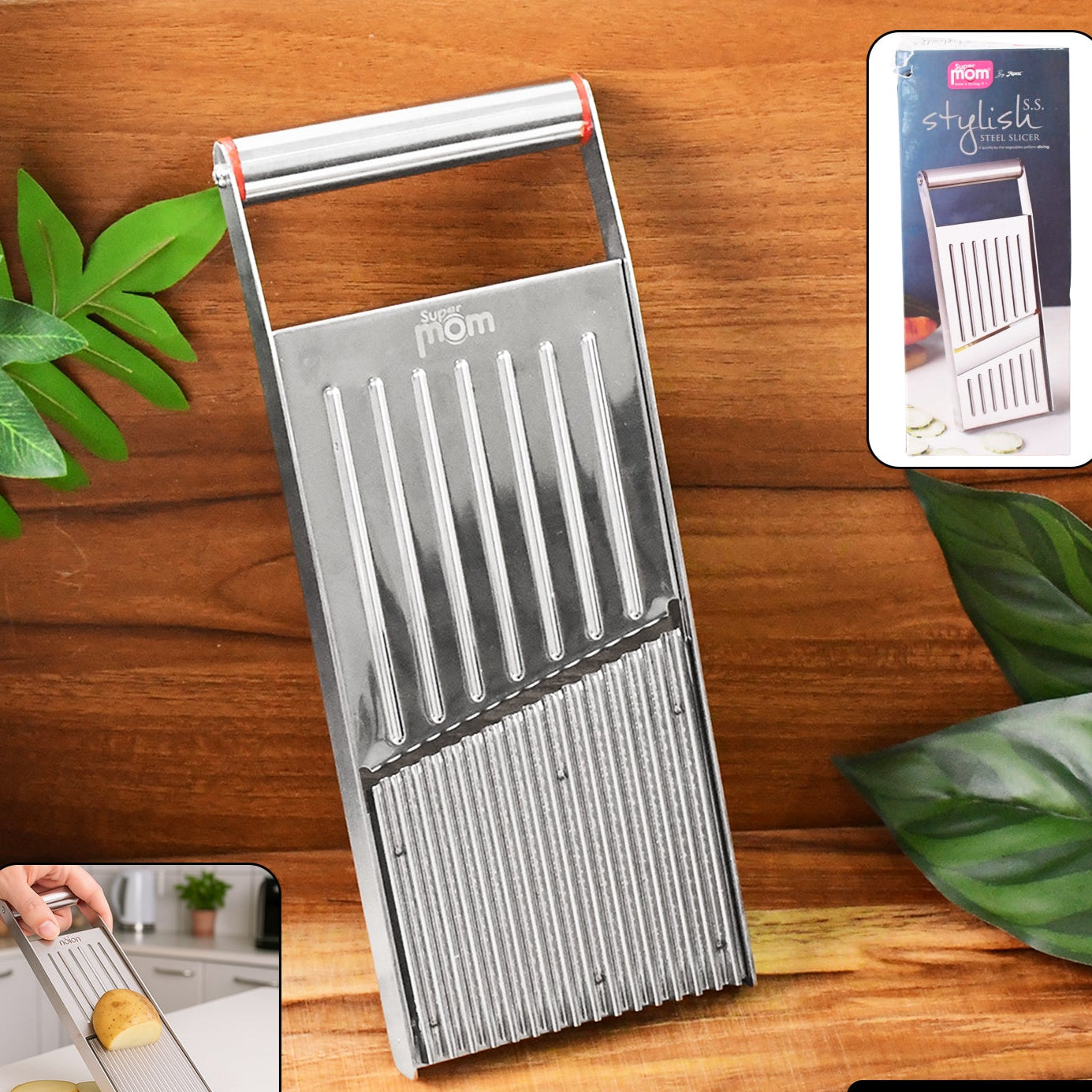 Durable Stainless Steel Vegetable & Fruit Slicer with Ergonomic Handle - Happy Price - Image 1