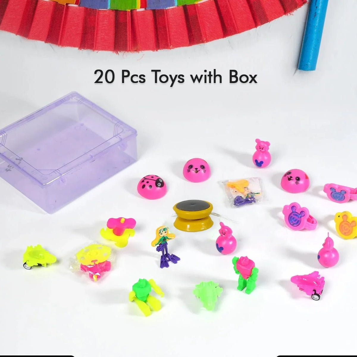 20pc Mix All New Toy With Plastic Commander Container Mix All Types Playing Toy For Kids - Happy Price - Image 1