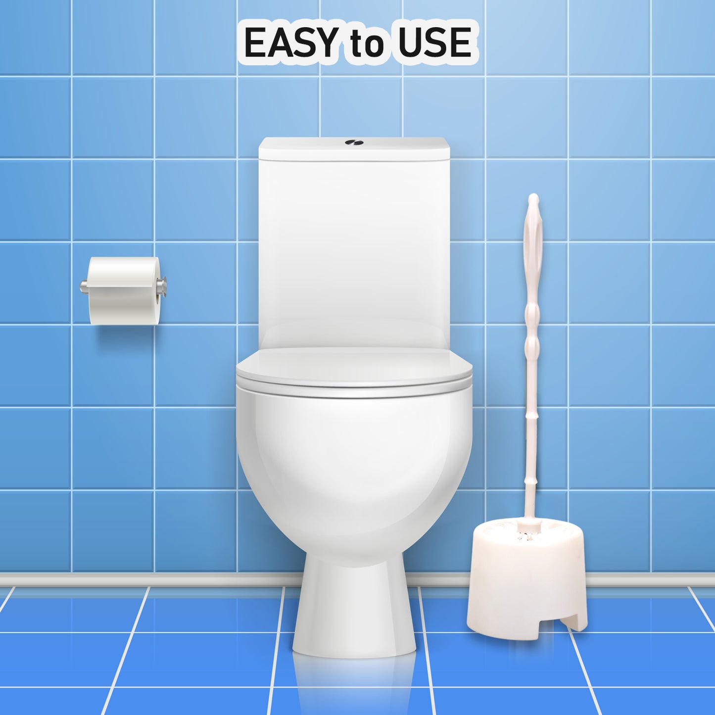 Toilet Cleaning Brush with Holder for Indian & Western Toilets - Happy Price - Image 2