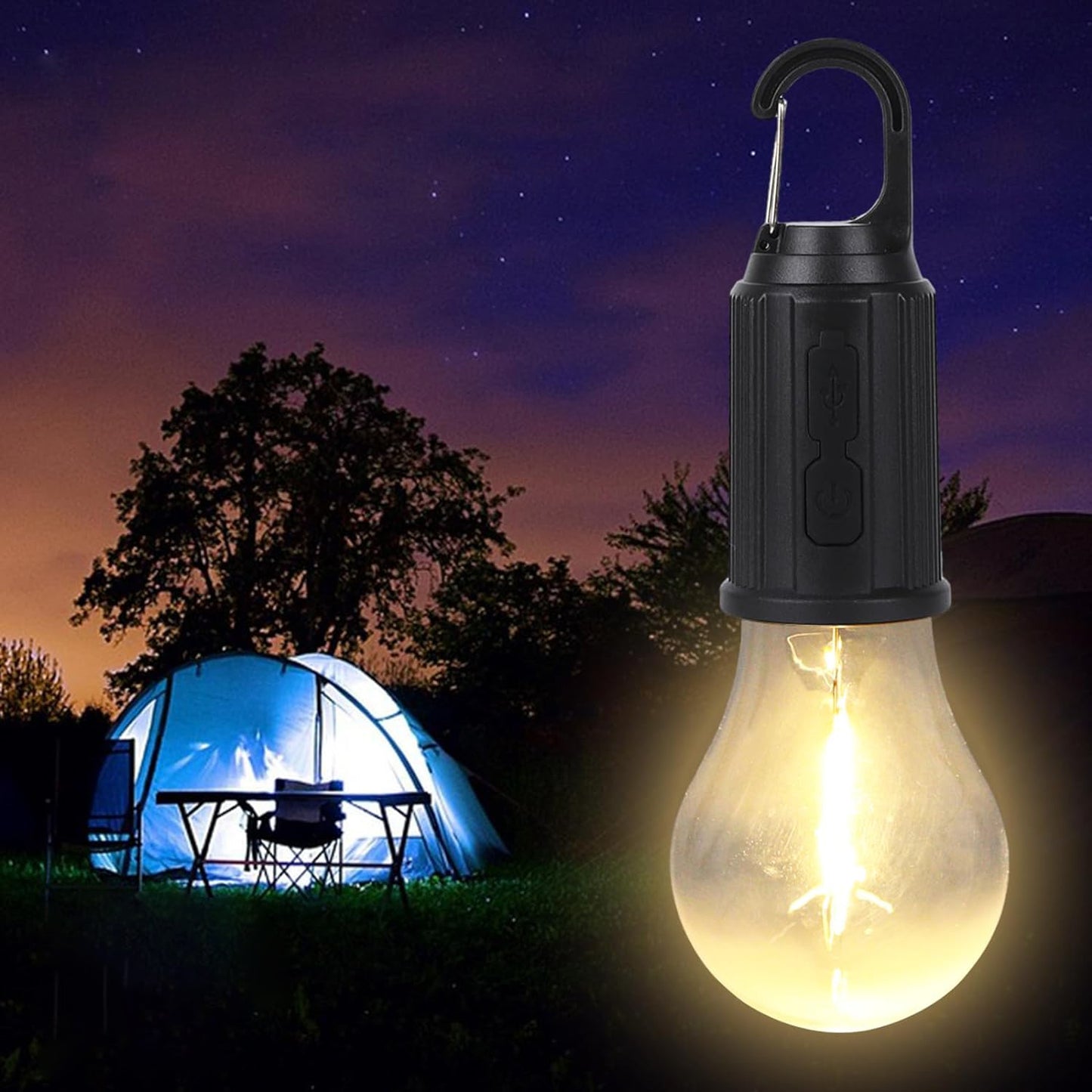 Rechargeable Camping Lights For Tents Led Camping Tent Lantern 3 Lighting Modes Tent Lamp Portable Emergency Camping Lights With Clip Hook For Camping Hiking Fishing Backpacking (1 Pc) - Happy Price - Image 5