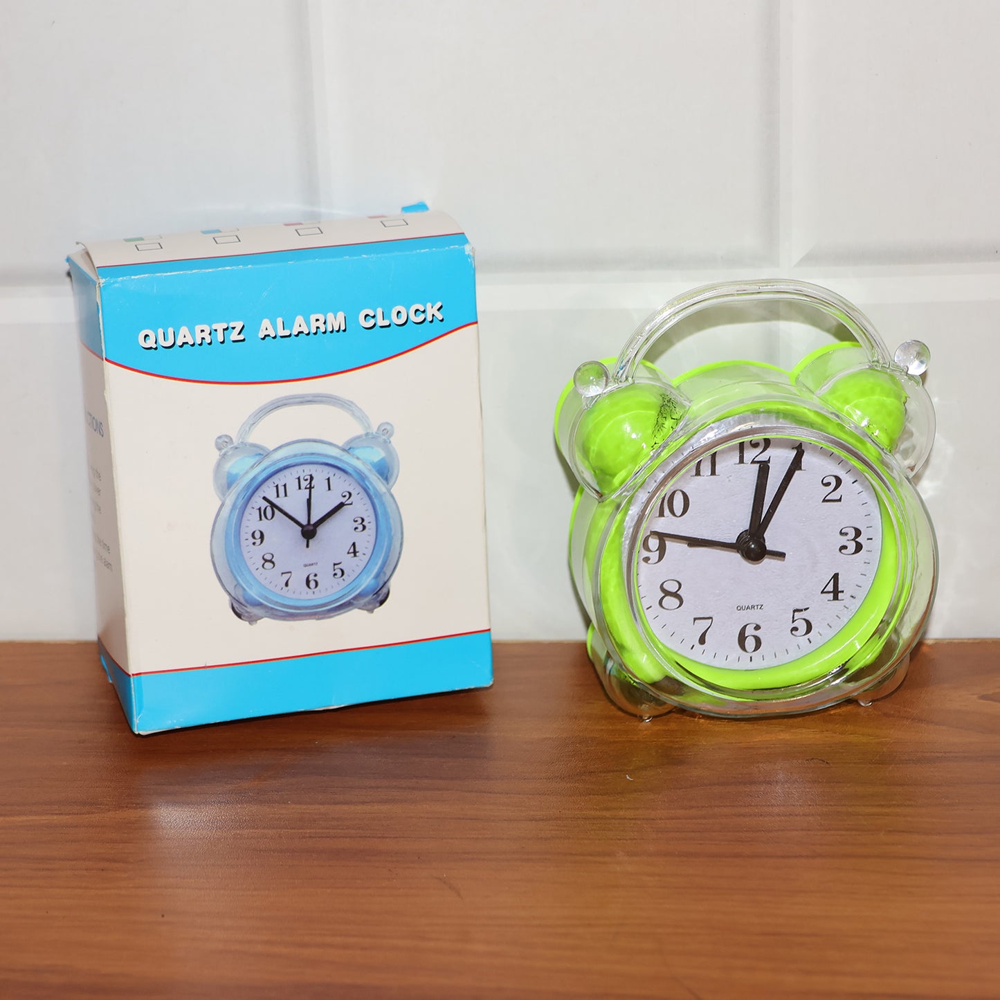 Classic Quartz Alarm Clock - Green Transparent, Analog Table Clock (1 Pc) - Happy Price - Image 3
