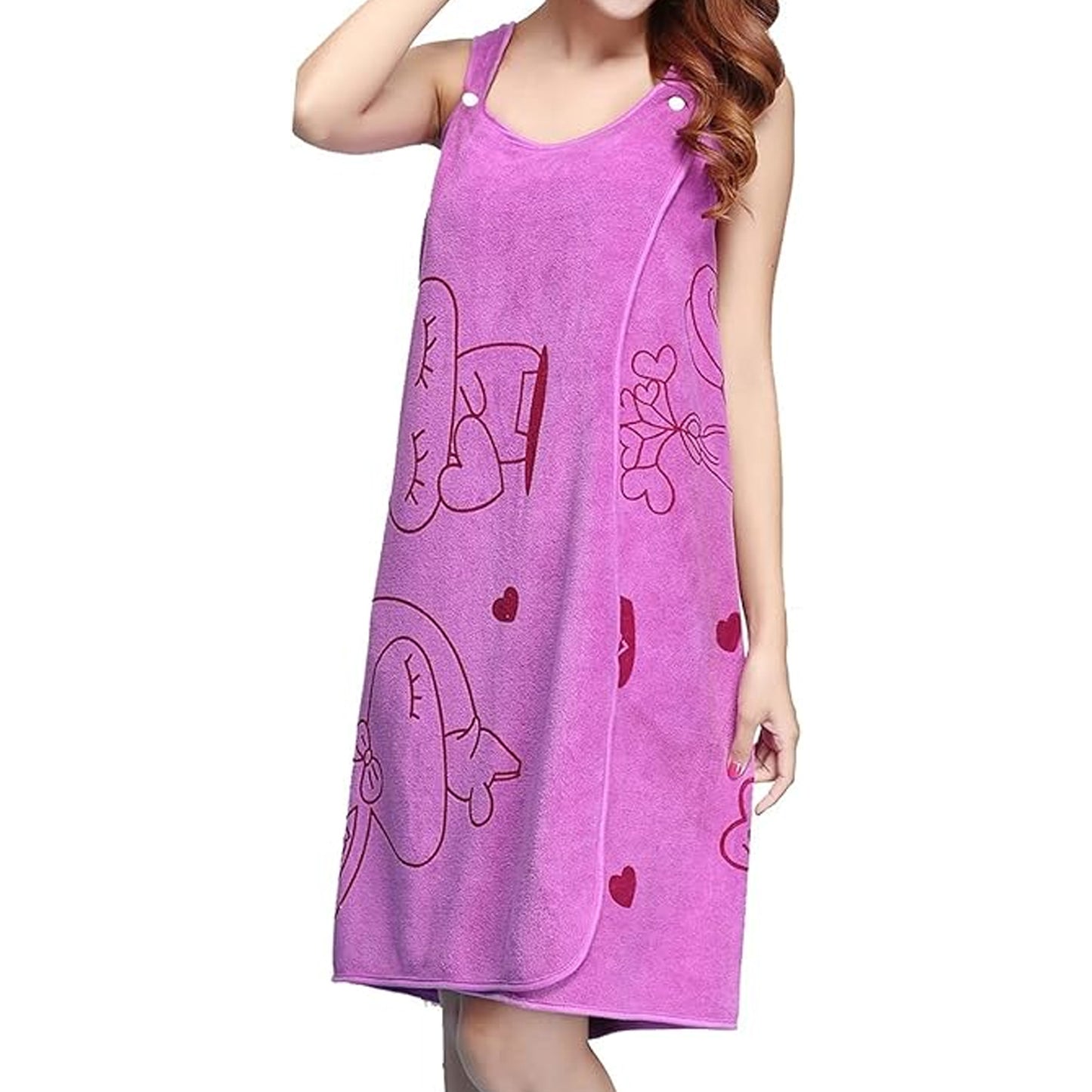 Absorbent Microfiber Bath Towel Wrap with Shoulder Straps (1 Pc) - Happy Price - Image 6