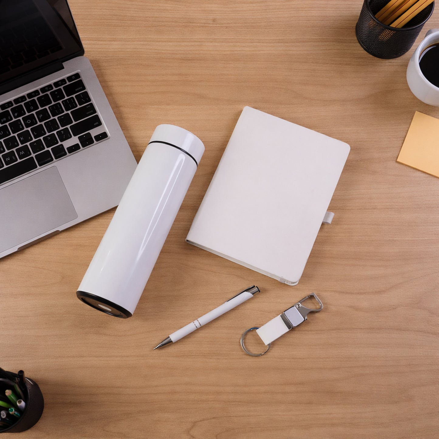 4-Piece Executive Gift Set: Insulated Bottle, Notebook, Pen & Keychain - Great Price - Image 4