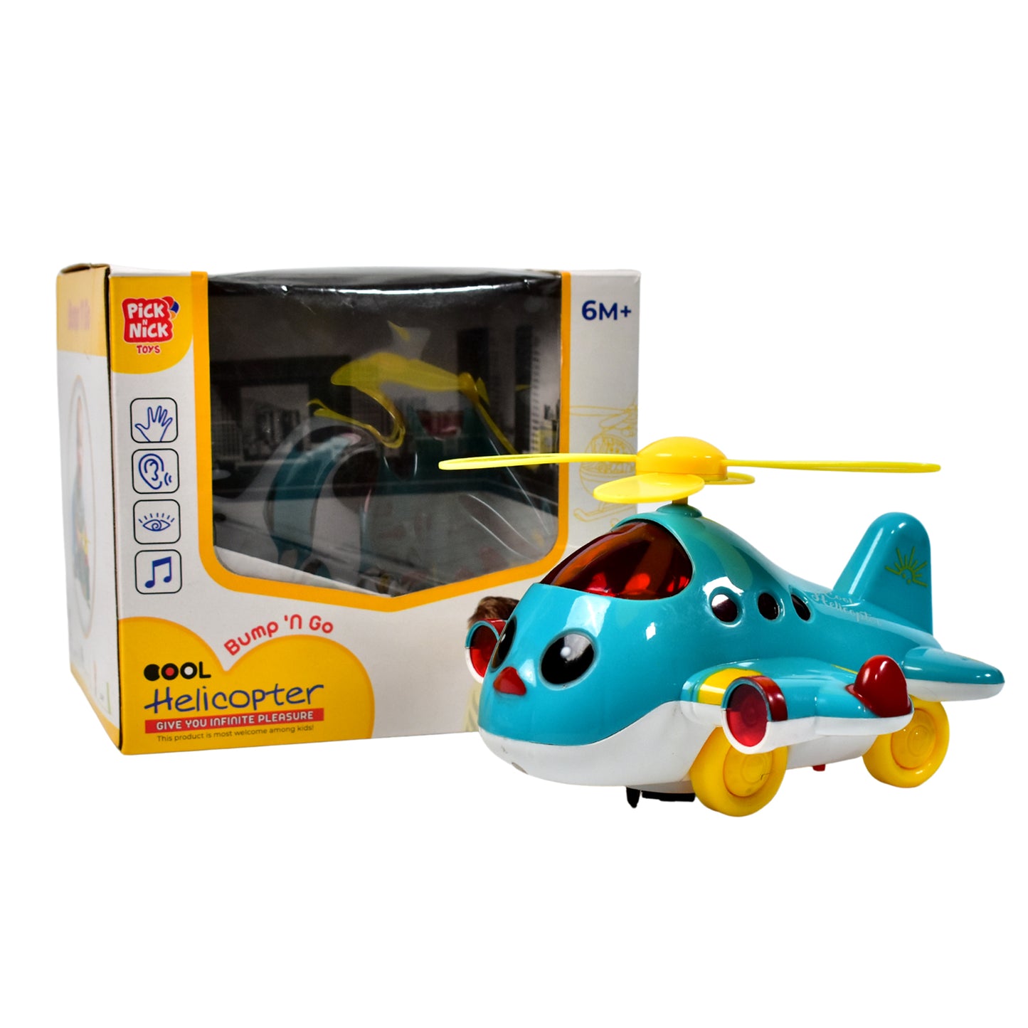 Helicopter Airplane Musical Toy Toddlers With Lights Electronic Moving Cool Aeroplane Baby Development Toys Plane For 6-18 Month Old Gift To Encourage Crawling - Happy Price - Image 2