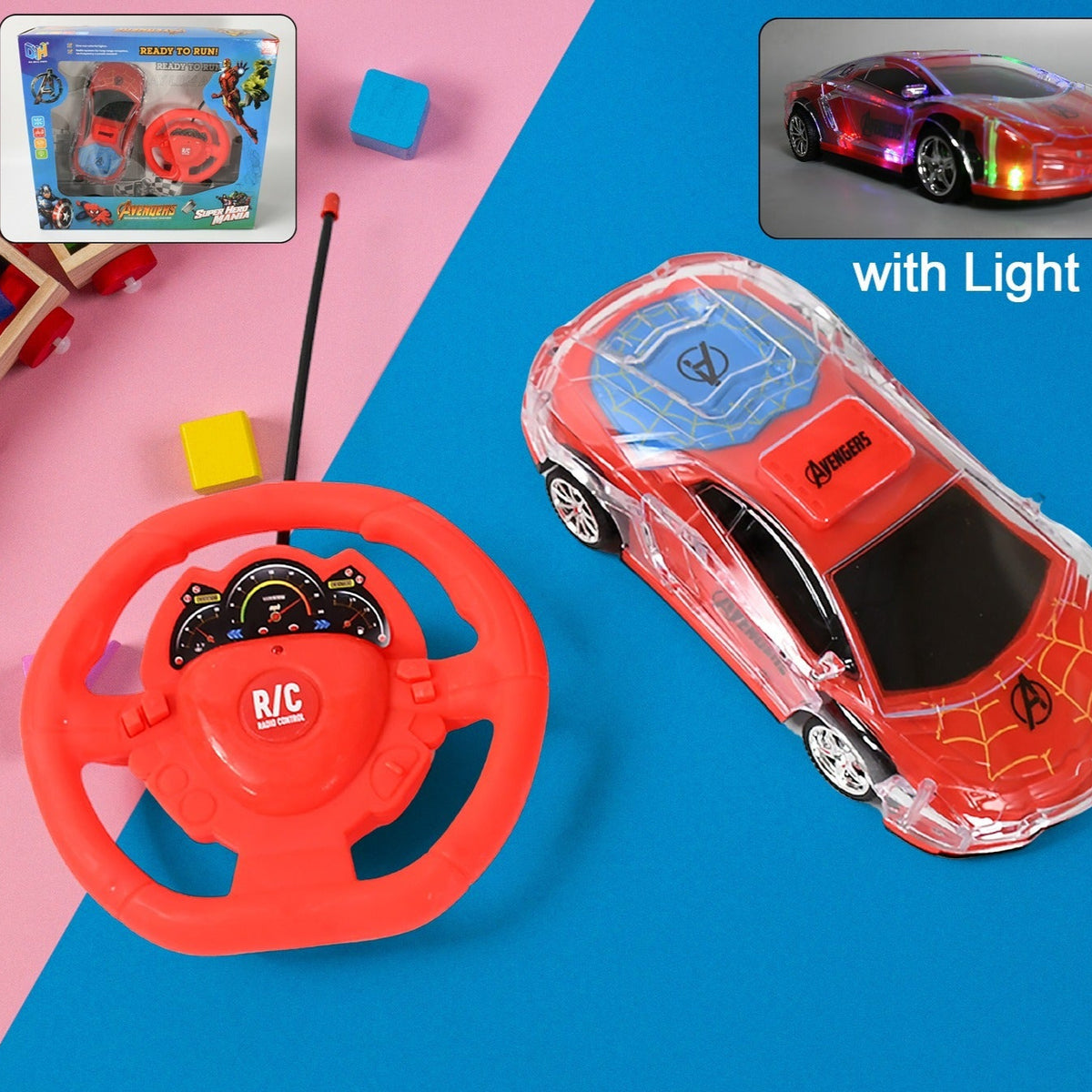 Plastic Remote Control Car Remote Control Racing Car With Two Function Backward And Forward. Handle Design Remote. Best Birthday Gift Birthday Return Gift With Rechargeable Battery For Car - Happy Price - Image 1