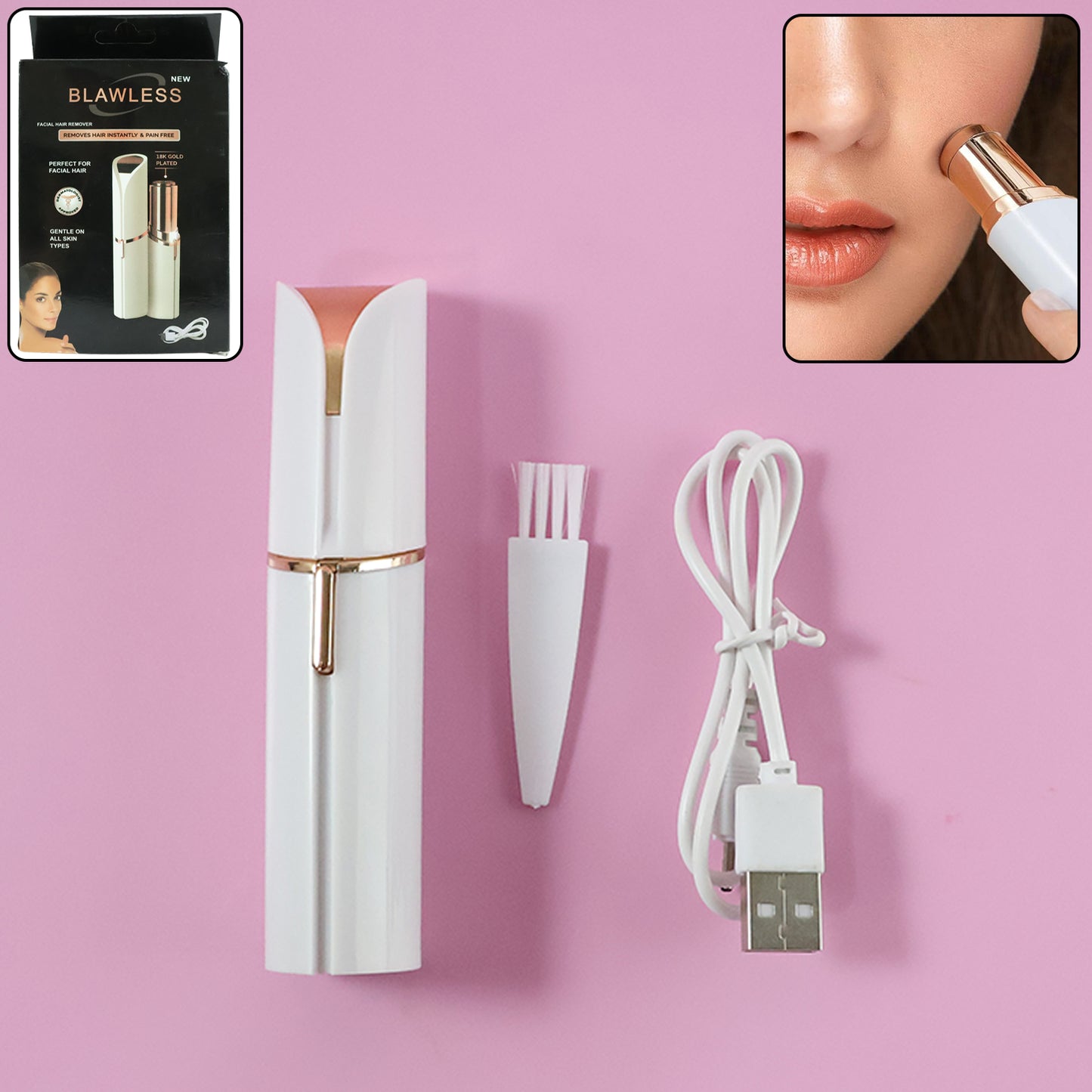 Rechargeable Electric Facial Hair Trimmer for Women - 1 Set - Great Price - Image 2
