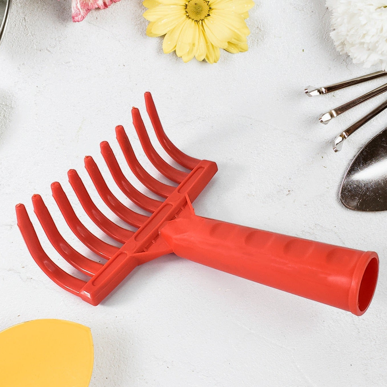 Heavy Duty Plastic Garden Hand Rake 9-tooth Cultivator Tool (1 Pc) - Happy Price - Image 1