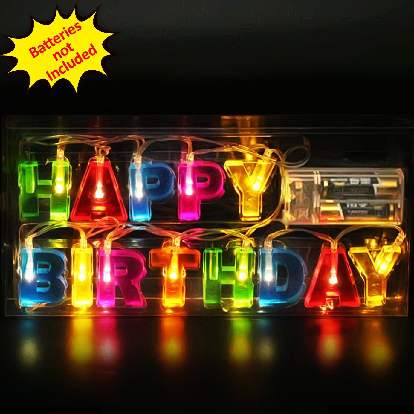Decoratives Plastic Happy Birthday 13 Led Letter Battery Operated String Lights Outdoor String Lights (Multicolour) - Happy Price - Image 1