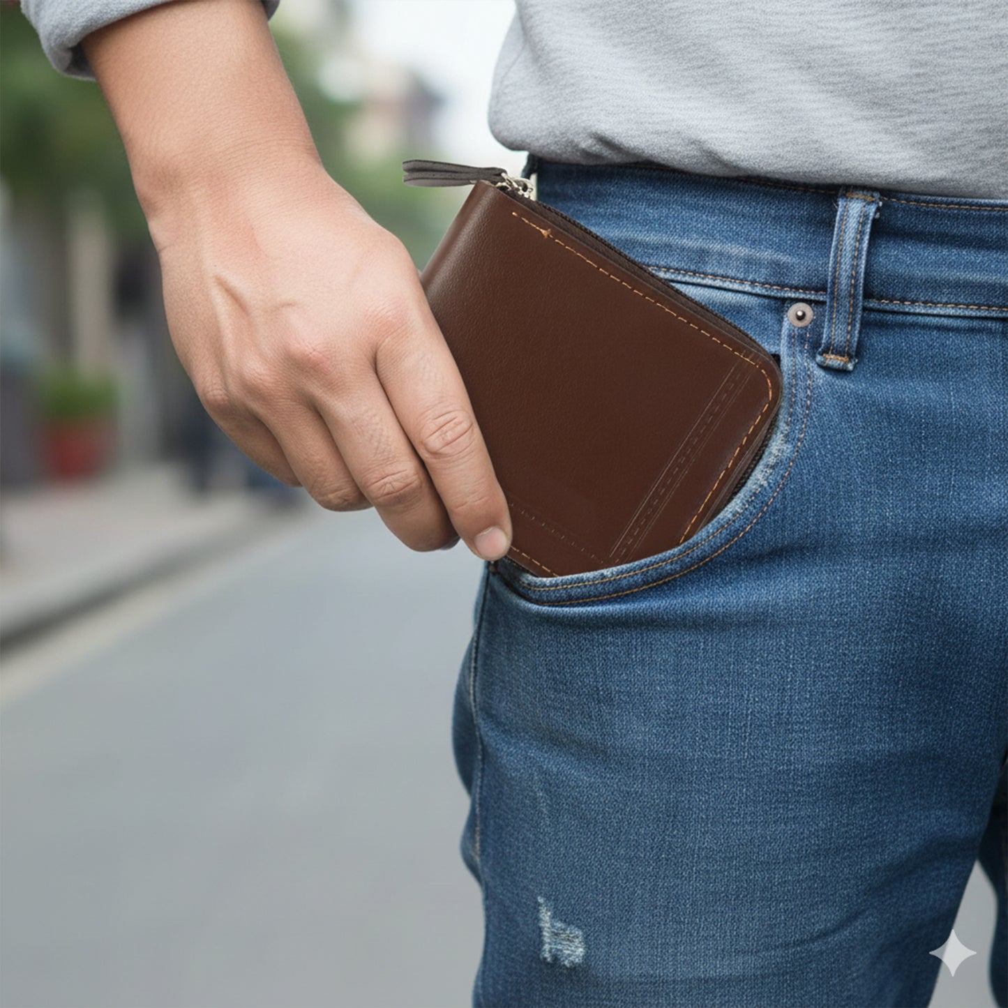 Compact Zip-Around Card Holder Wallet (1 Pc) - Accordion Slots for Cards & Cash - Happy Price - Image 3