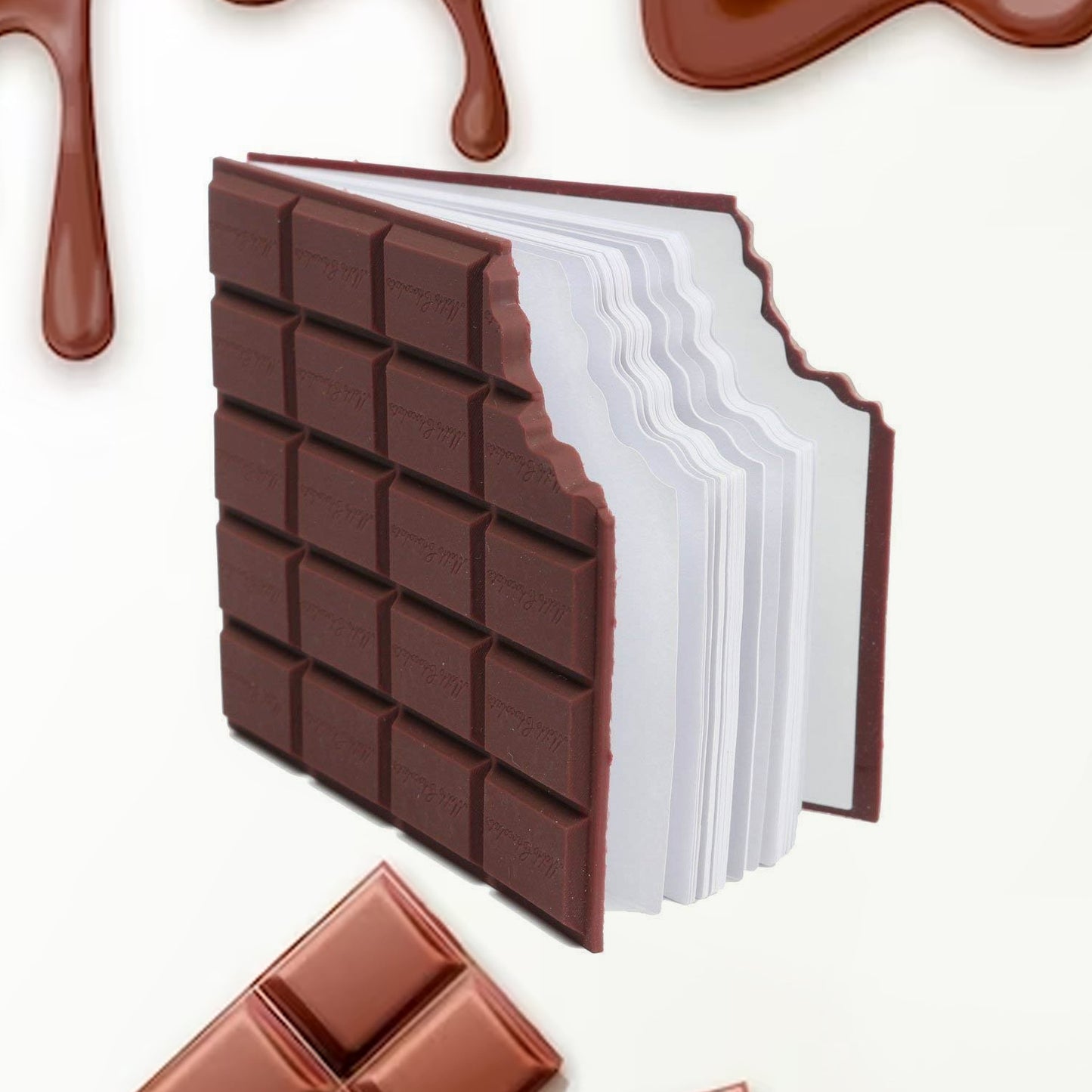Small Chocolate Scented Diary Memo Notebook In Rectangular Chocolate Bite Shape With Original Chocolate Smell Personal Pocket Diary With Plain Pages For Kids - Happy Price - Image 4
